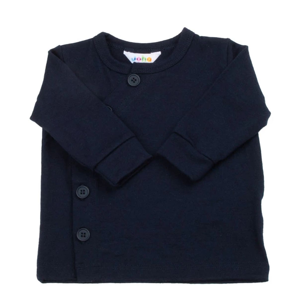 Cardigan i navy i 100% merino uld