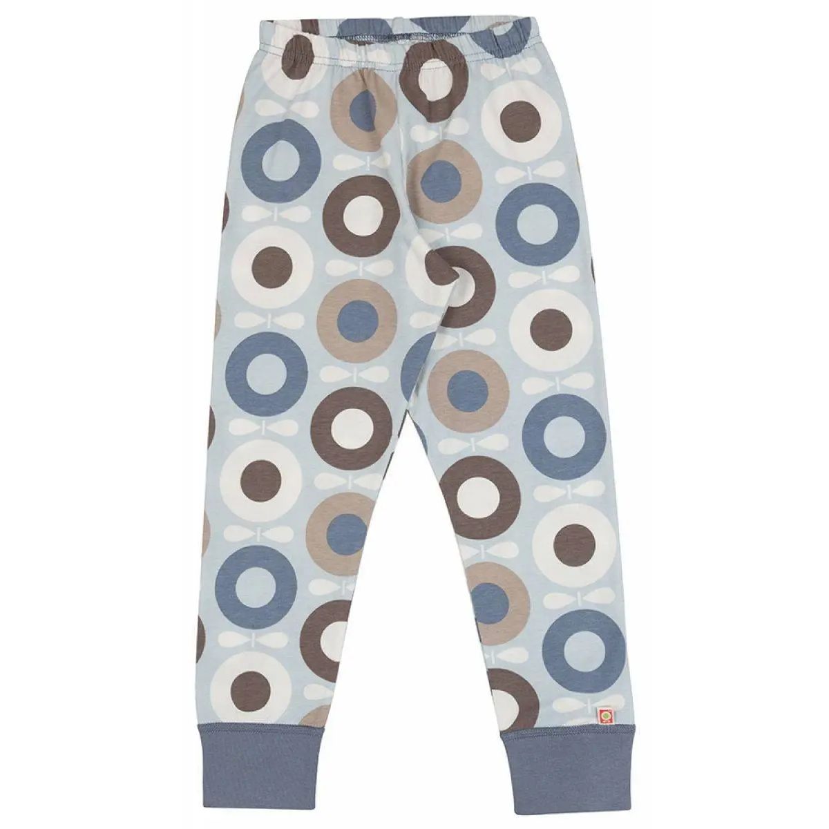 Leggings lyseblå og brun æbleprint