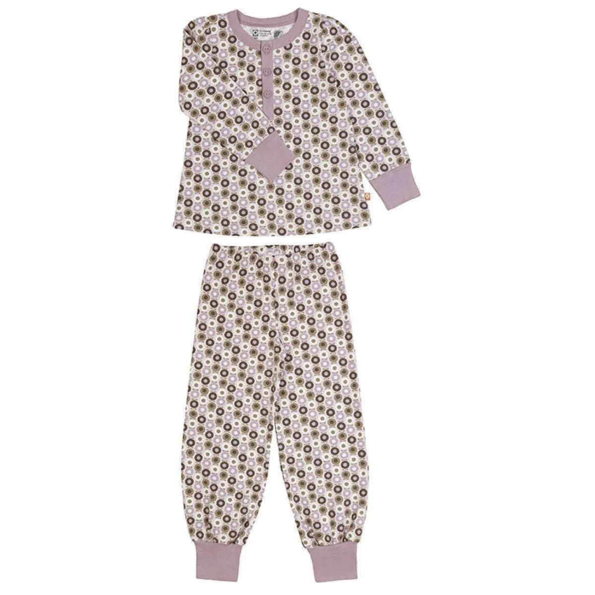 Pyjamas sæt med rosa og brune miniæbler