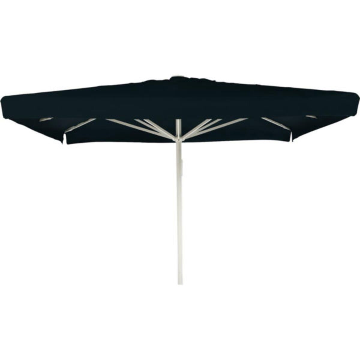 Kæmpeparasol v. 2 - 5x5m m/frisekant 280gr/m2 Polyester dug - Sort