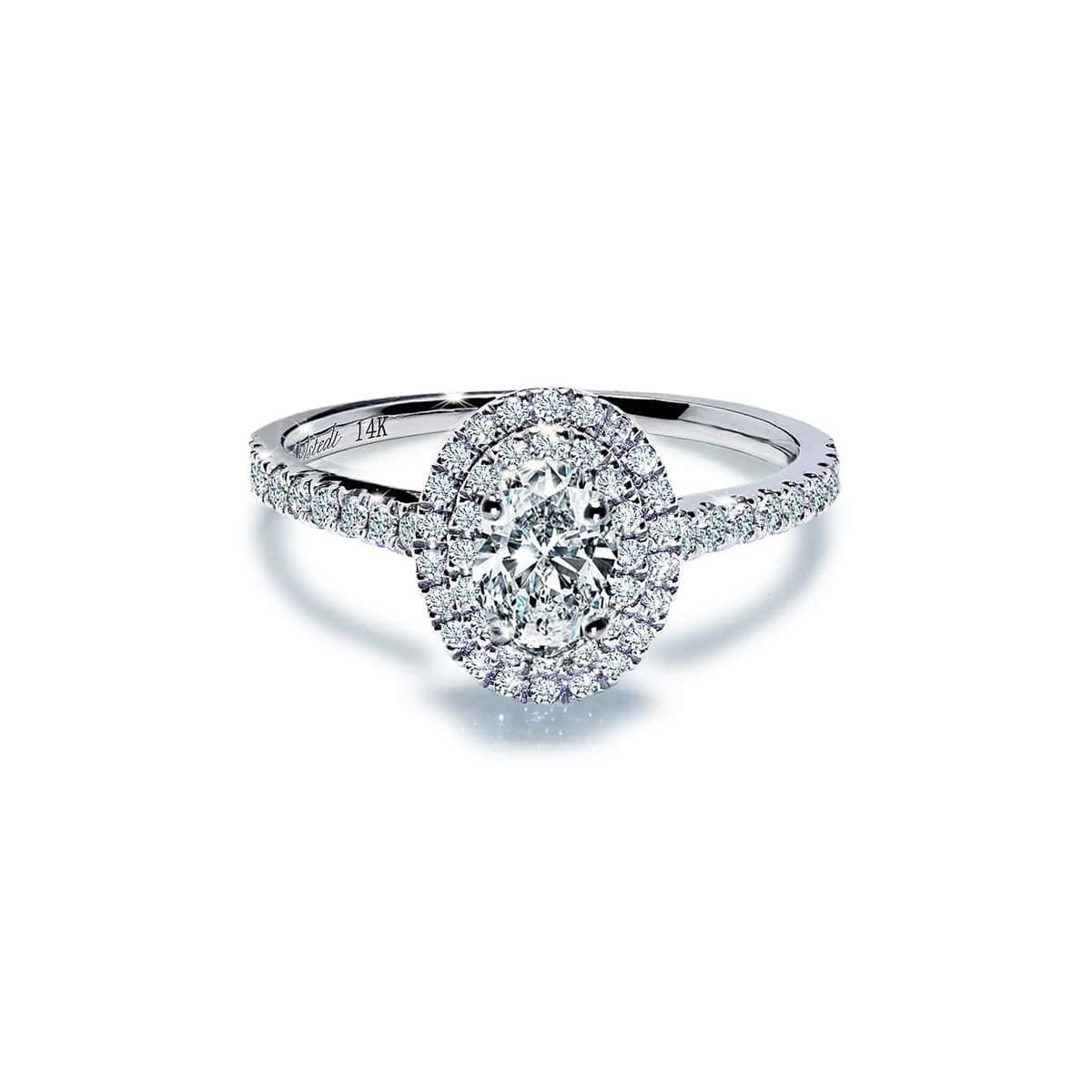 Oxford dobbelt halo oval ring