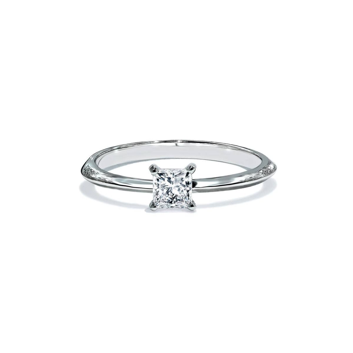 Portofino forlovelsesring med hvidgulds solitaire firkantet diamant