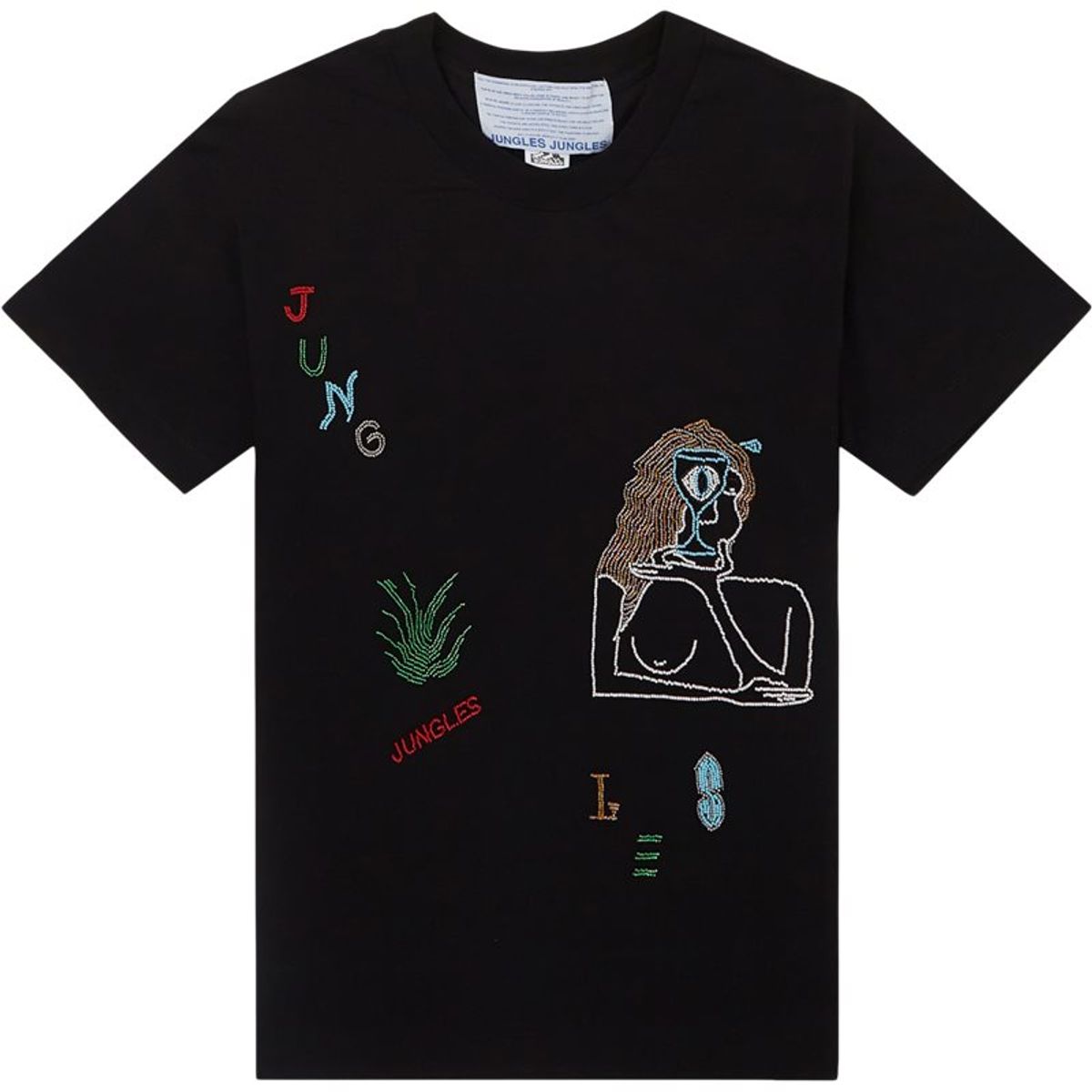 Jungles Jungles Pty Itd Slow Down Beaded Tee Black