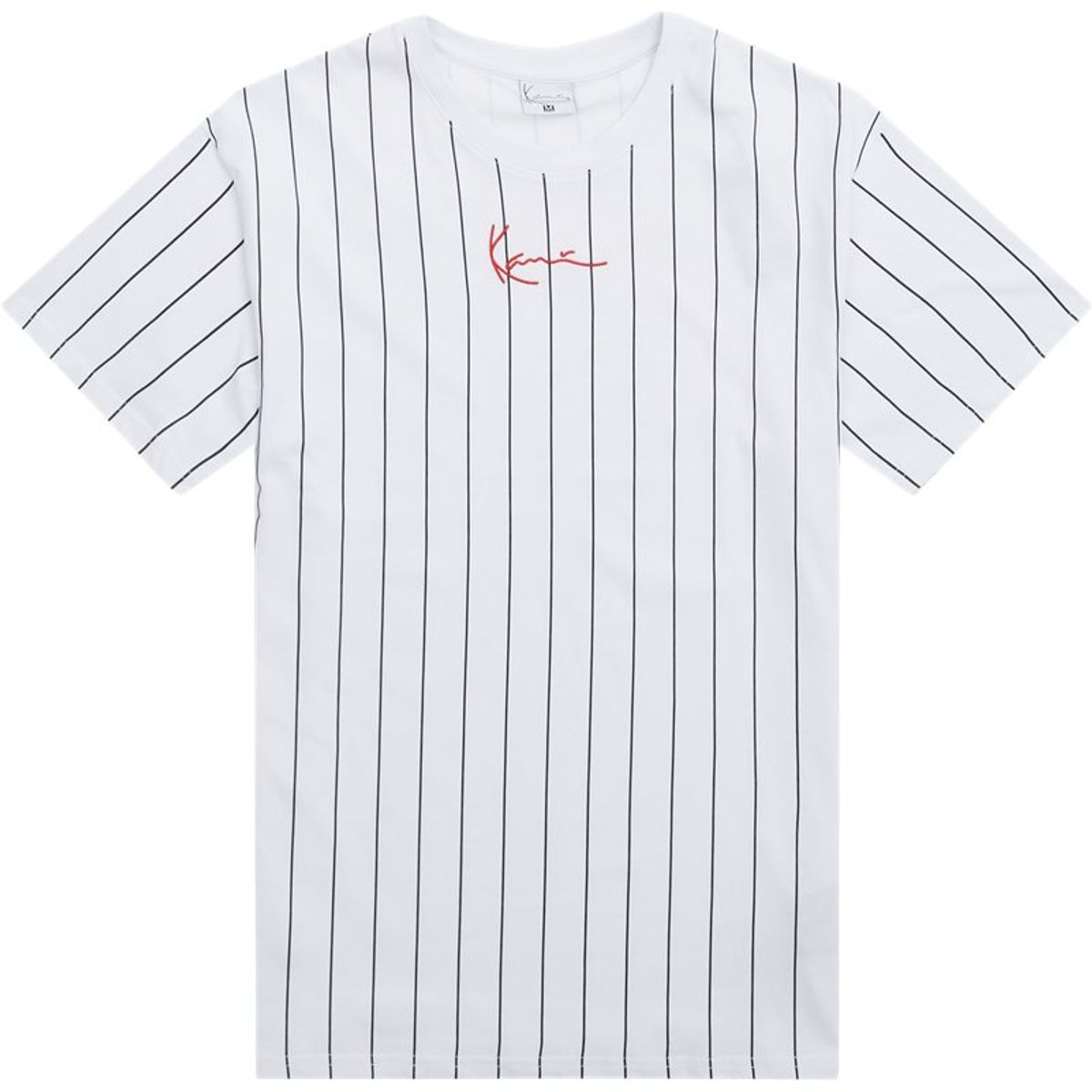 Karl Kani Small Signature Pinstripe Tee Hvid/sort