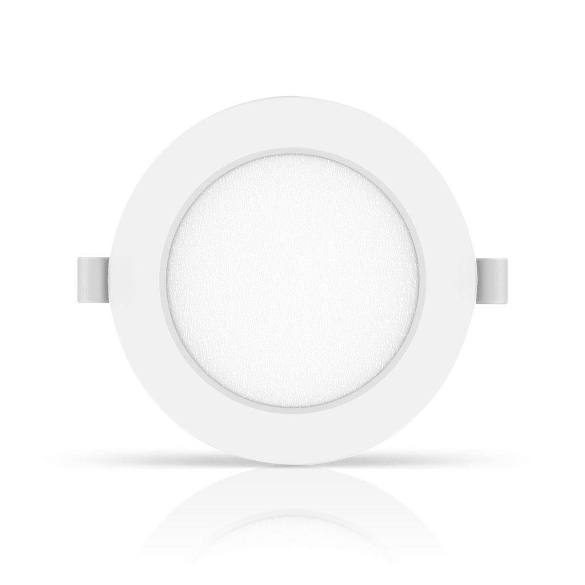 LED Downlight Pro, Indbygget Rund 6W - Klar/Koldt Hvid 6500K, Mat Hvid, Plast, Ø118mm - Kulør : Kold