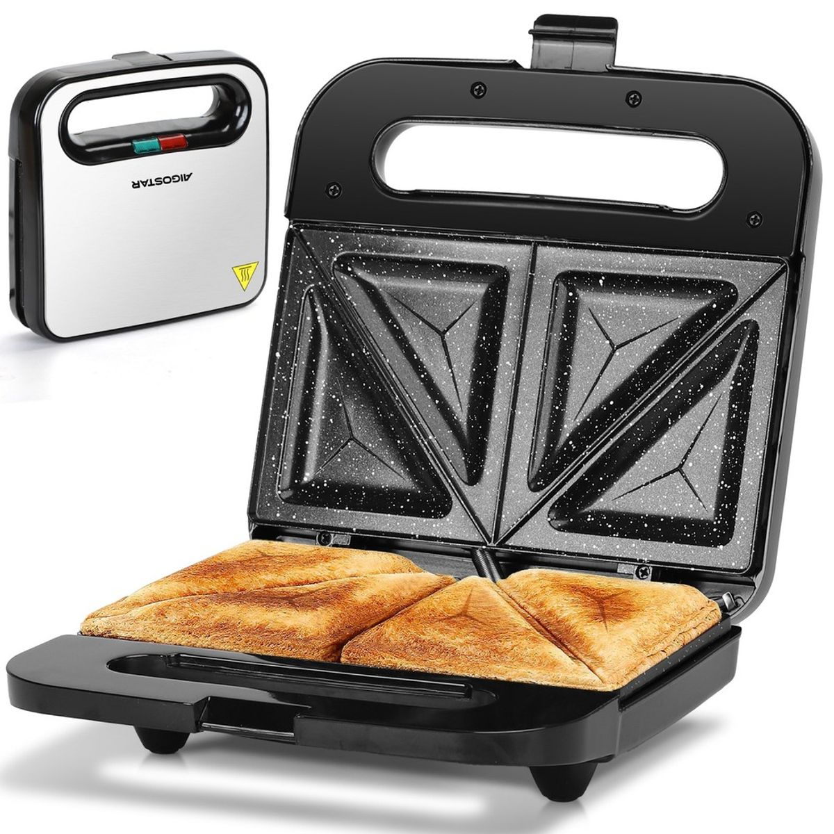 Lamo Pro Keramisk-Coatede Plader Sandwich Maker