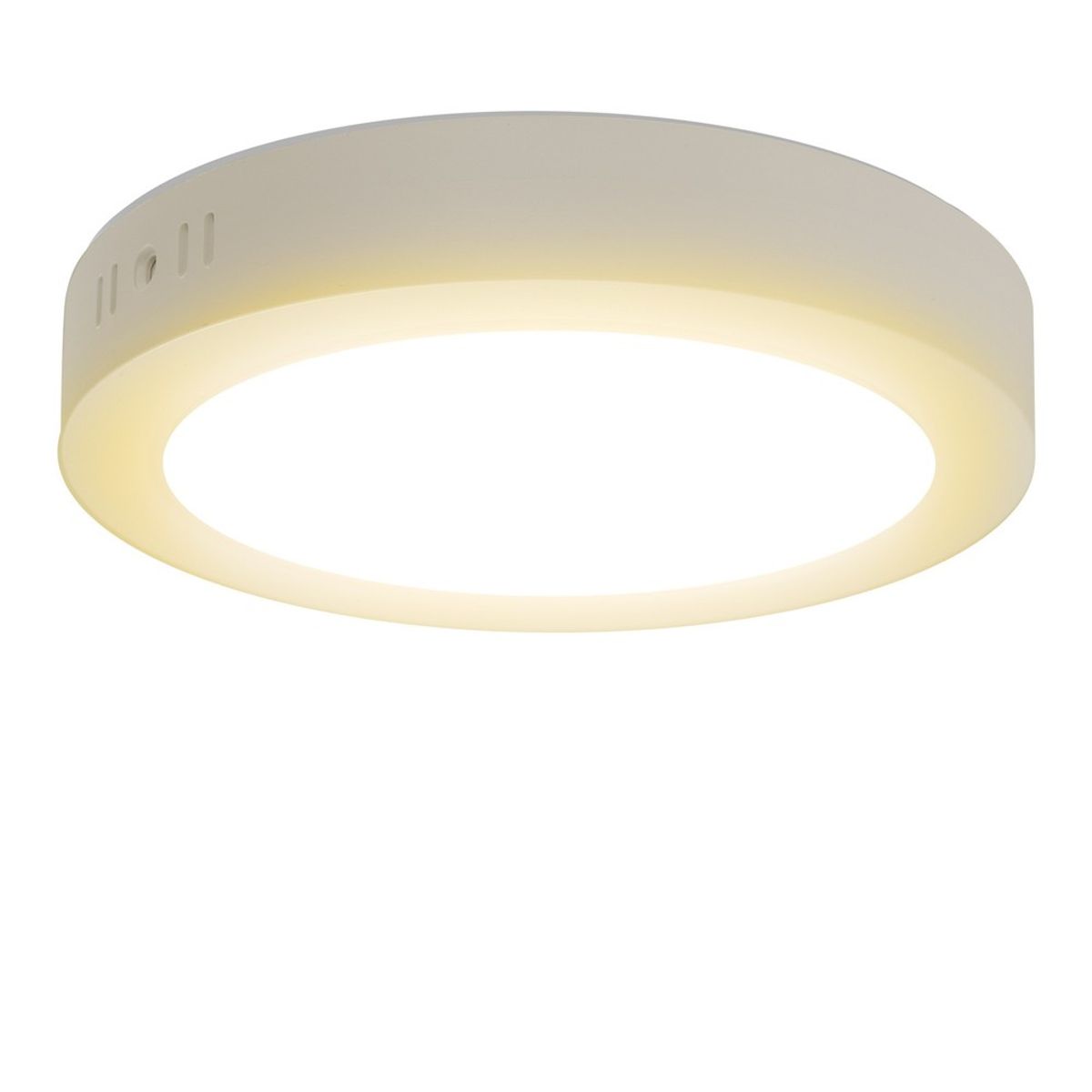 Outlet: LED Downlight Pro, Påbygning Rund 12W - Varm Hvid 3000K, Mat Hvid, Plast - Kulør : Varm