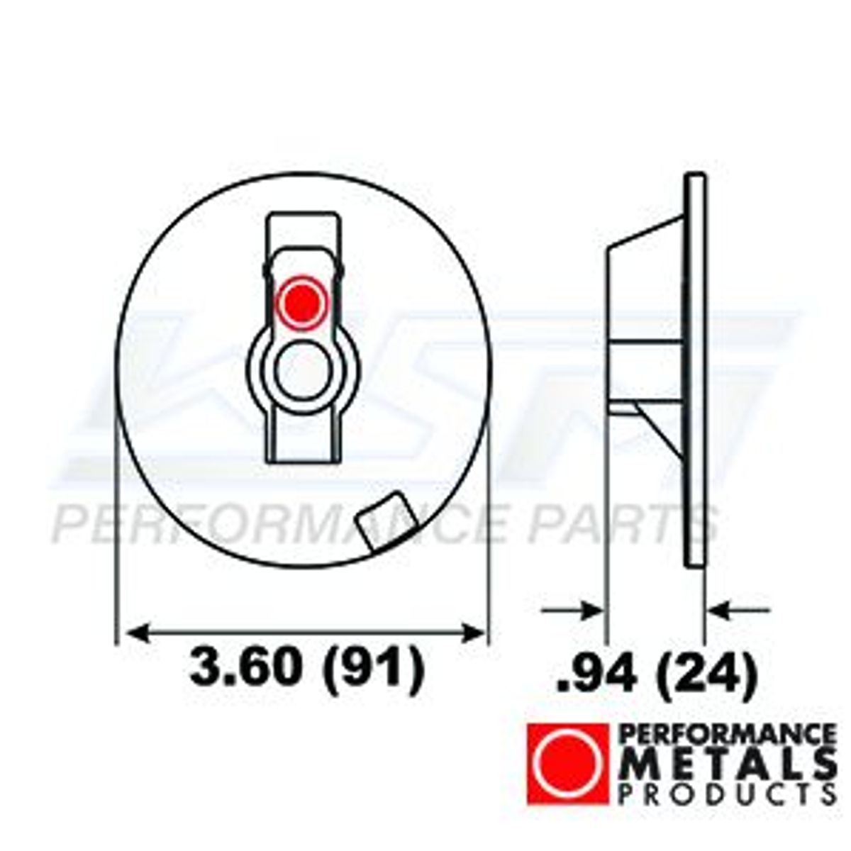 anode - aluminium - mercurytrim fane flad (ingen tråd) - PMC00268A