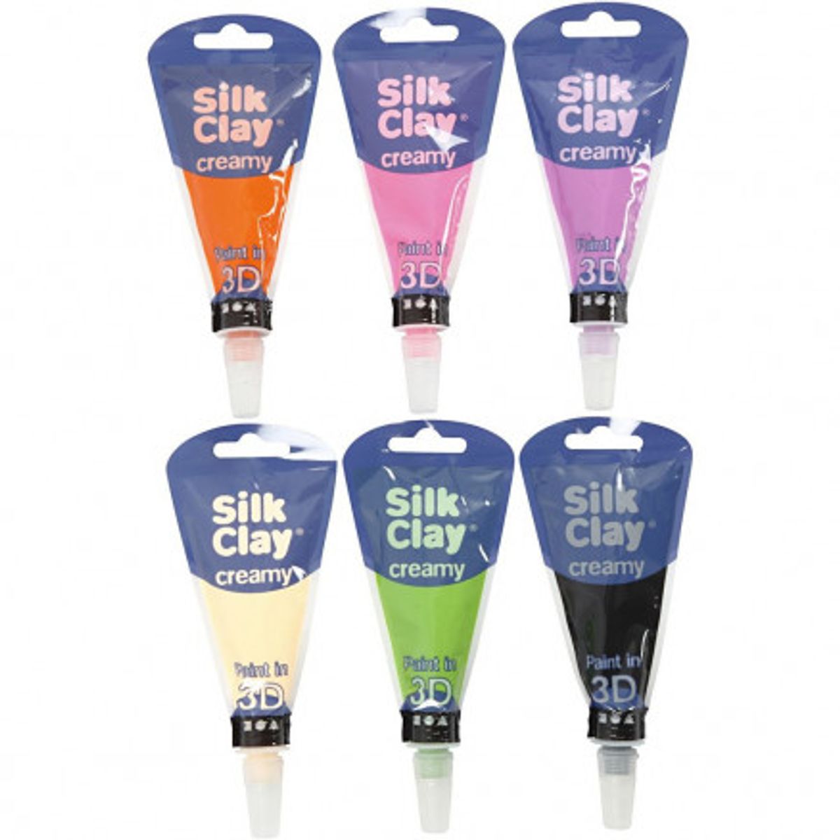 Silk Clay ® Creamy, suppleringsfarver, 6x35 ml/ 1 sæt