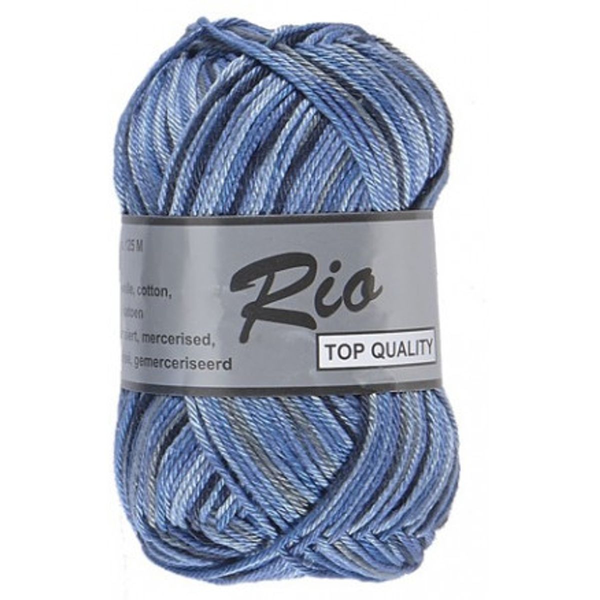 Lammy Rio Garn Print 624 Sort/Blå/Lavendel 50 gram