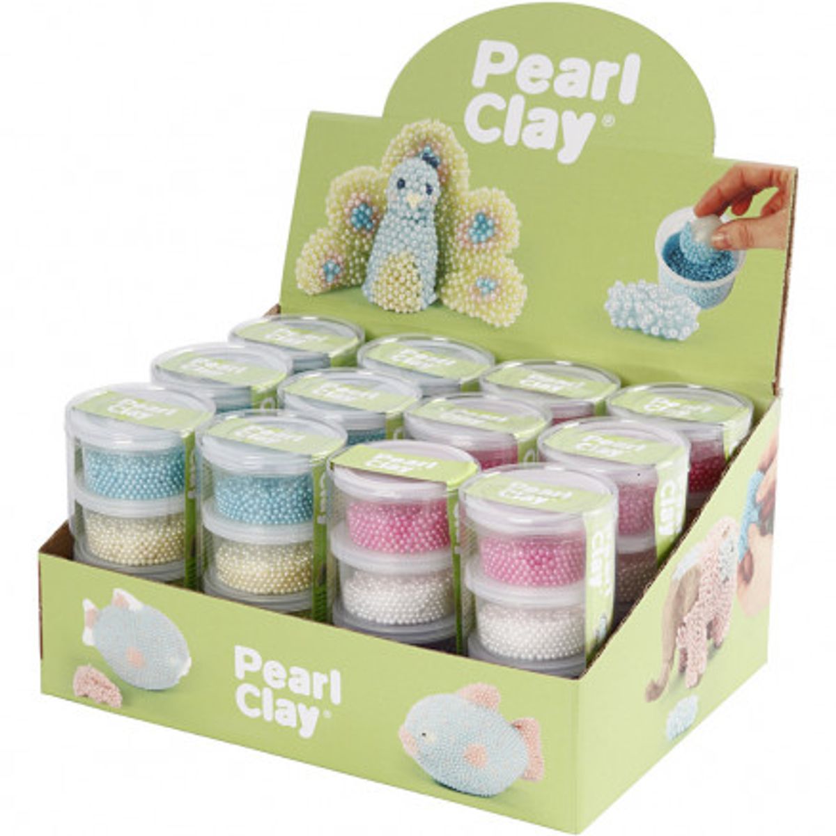 Pearl Clay ®, ass. farver, 12 sæt/ 1 pk.