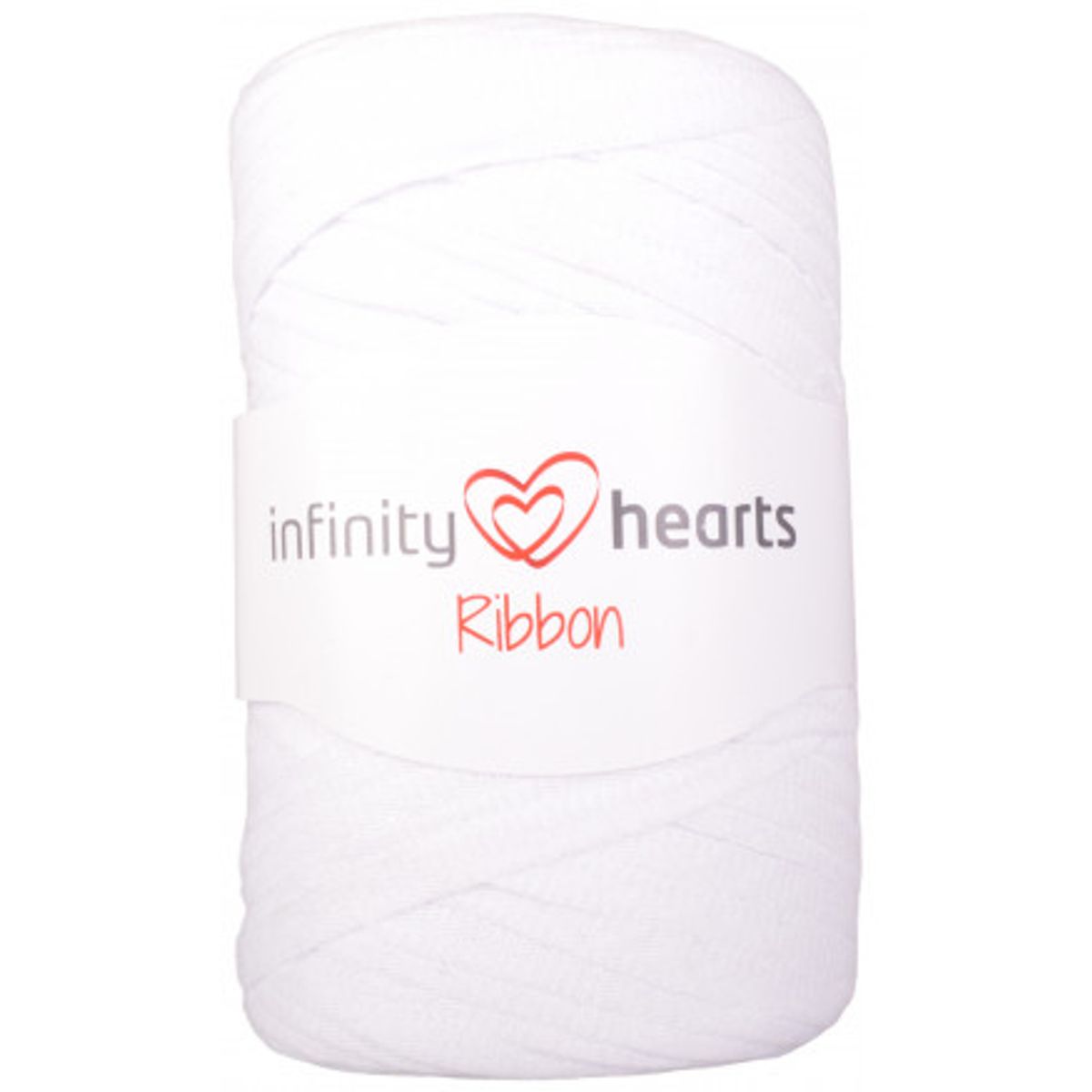 Infinity Hearts Ribbon Stofgarn 01 Hvid