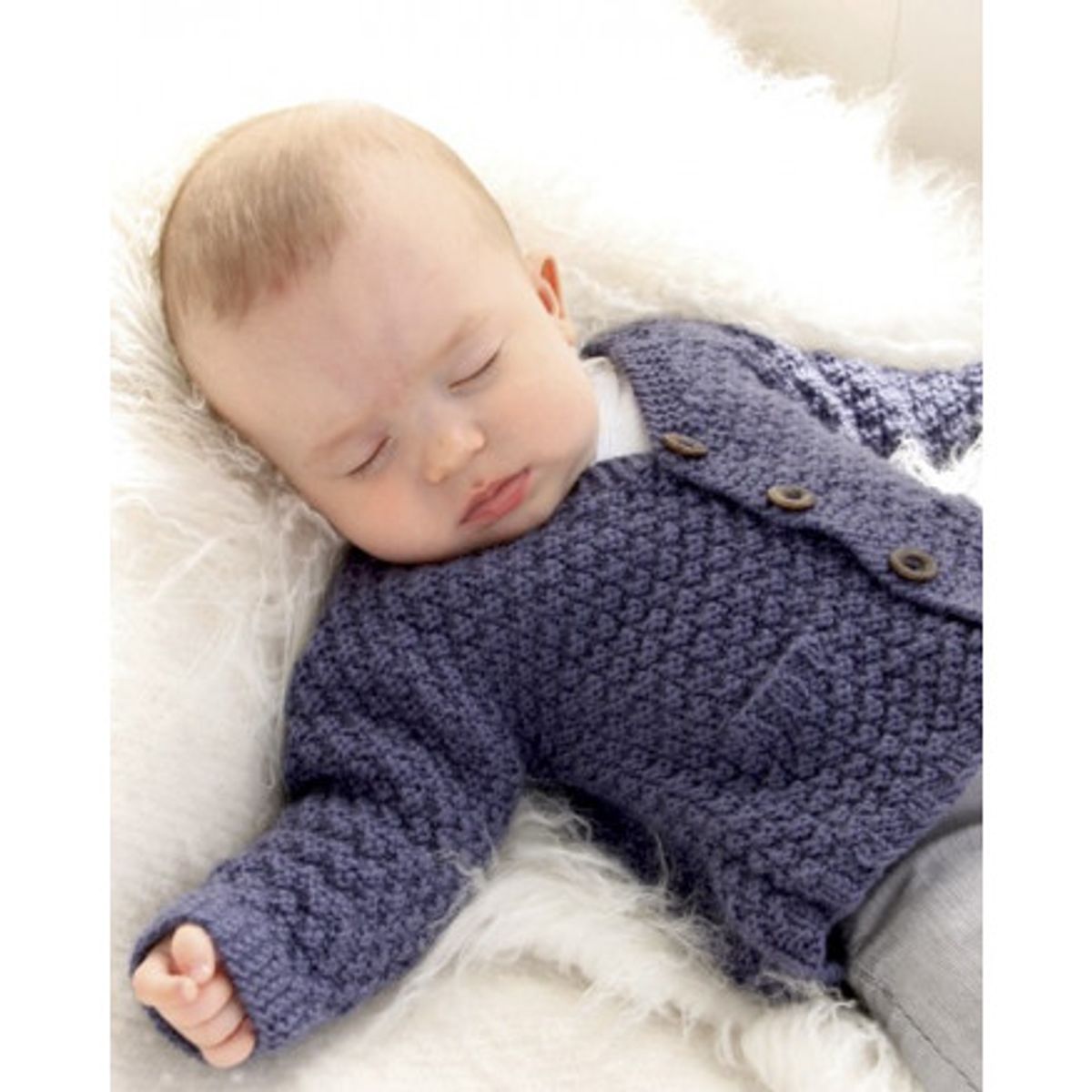 Checco's Dream by DROPS Design - Baby Jakke Strikkeopskrift str. 1/3 m - 6/9 mdr