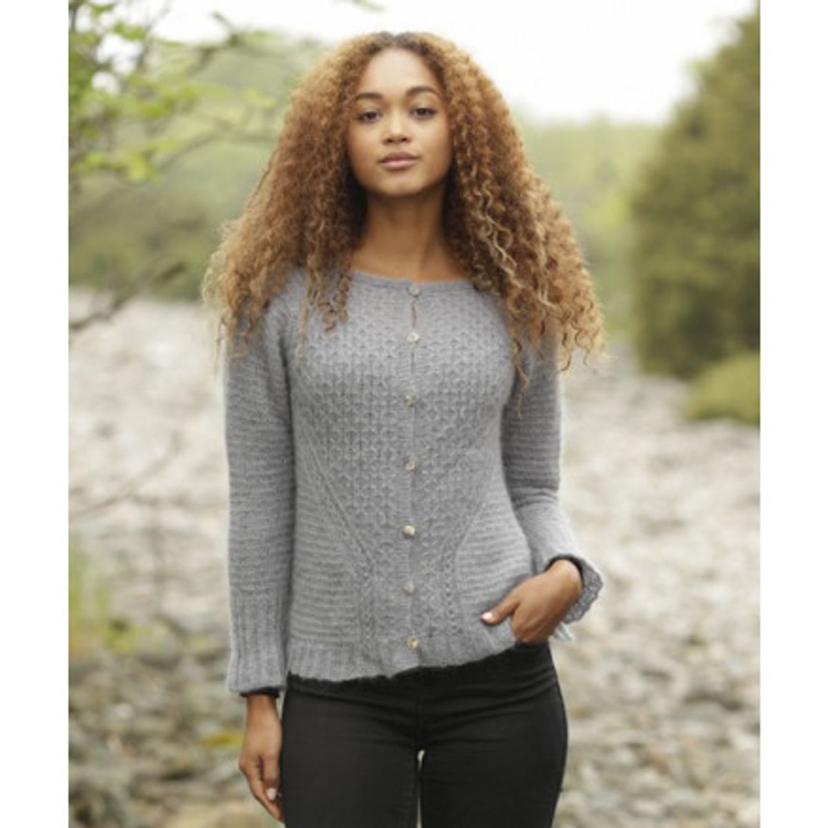 Misty Harbor Cardigan by DROPS Design - Jakke Strikkeopskrift str. S - - Small