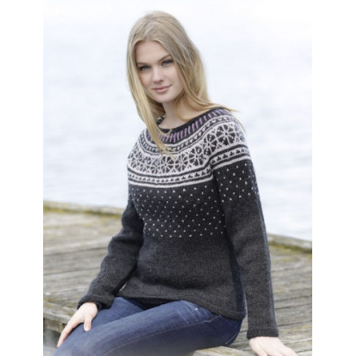 Starry Night Jumper by DROPS Design - Bluse med nordisk mønster Strikk - XXX-Large