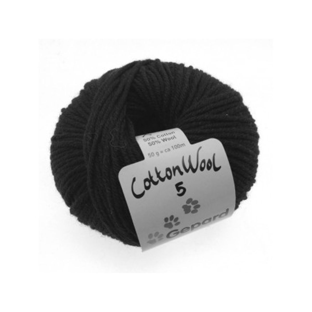 Gepard Garn CottonWool 5 Unicolor 599 Sort