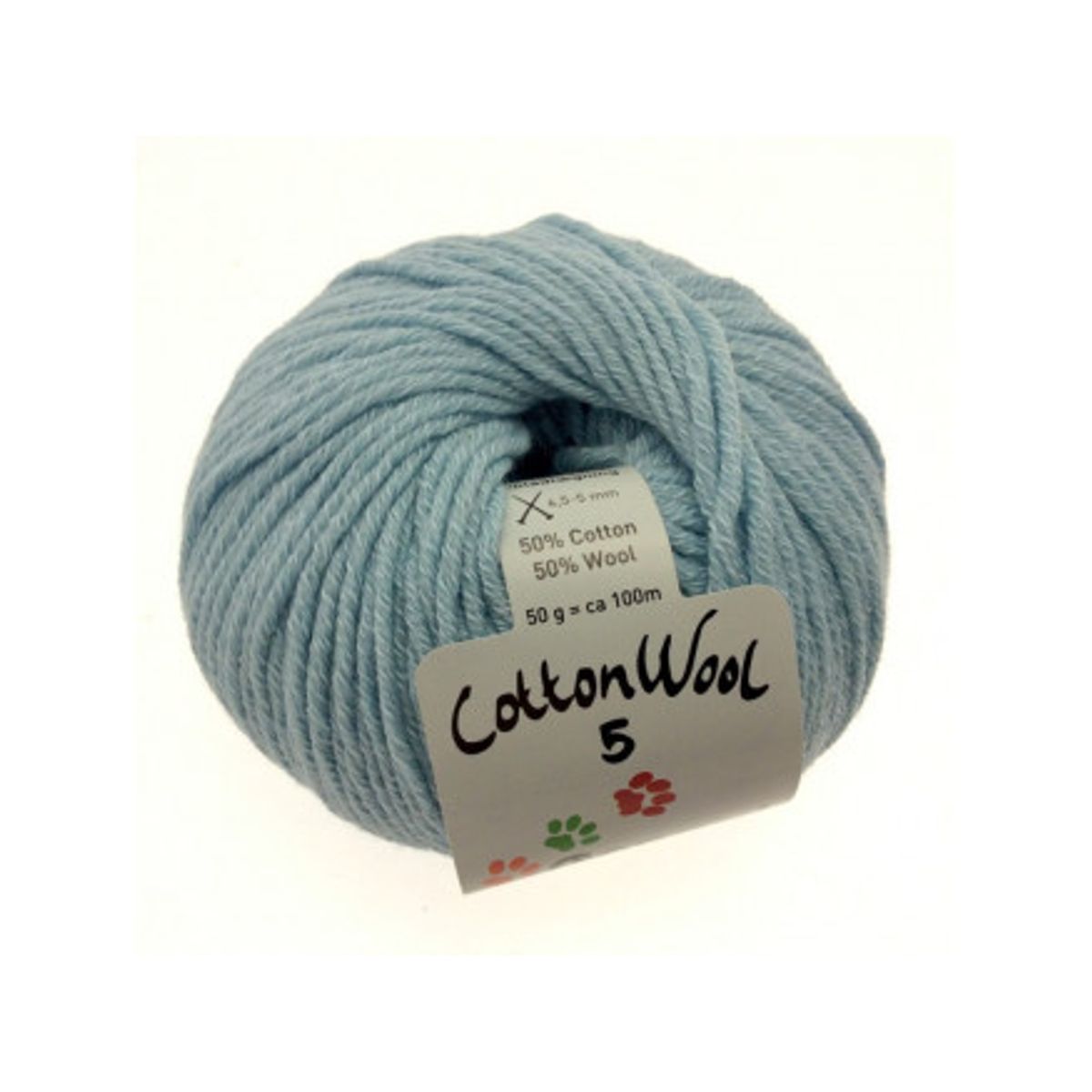 Gepard Garn CottonWool 5 Unicolor 712 Lys Aqua Blå