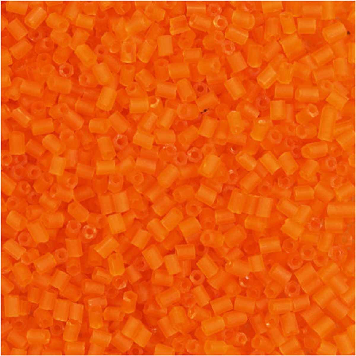 Rocaiperler, transparent orange, 2-cut, diam. 1,7 mm, str. 15/0 , huls