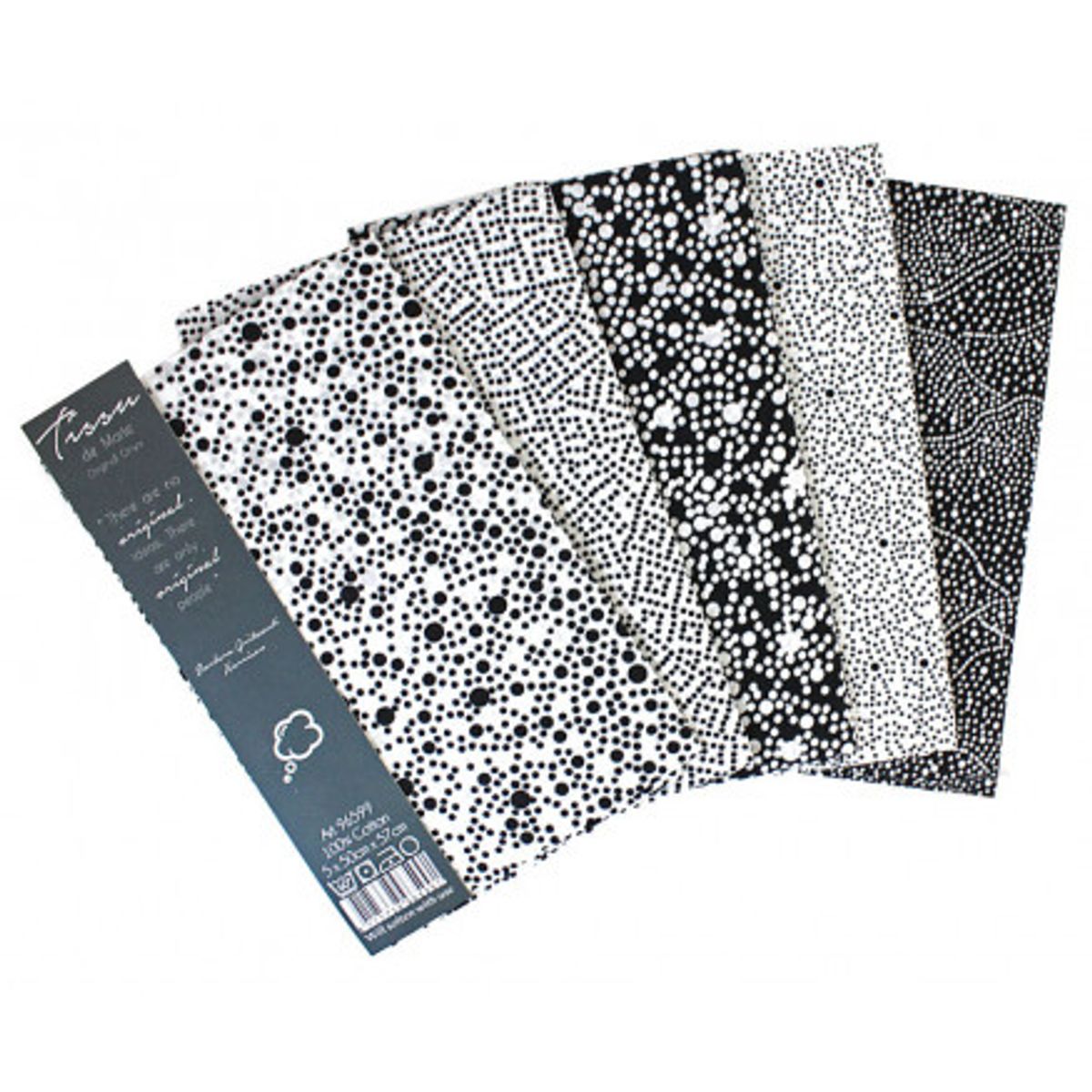 Tissu de Marie Fat Quarter Onyx 50x57cm - 5 stk