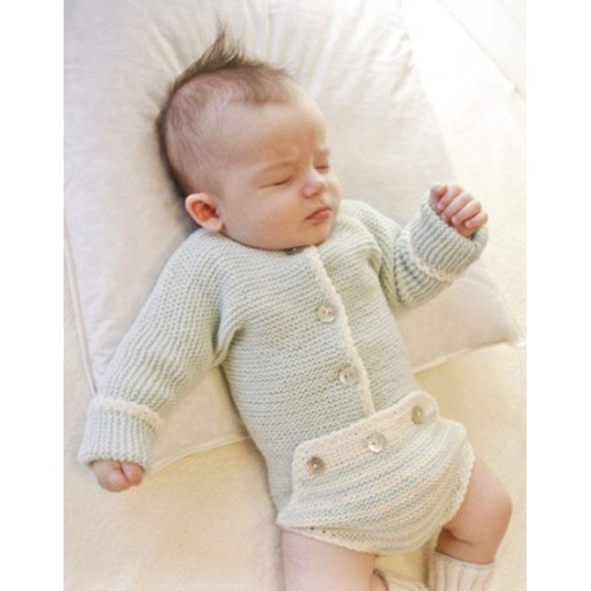 First Impression by DROPS Design - Baby Bodystock Strikkeopskrift str. - 1/3 mdr