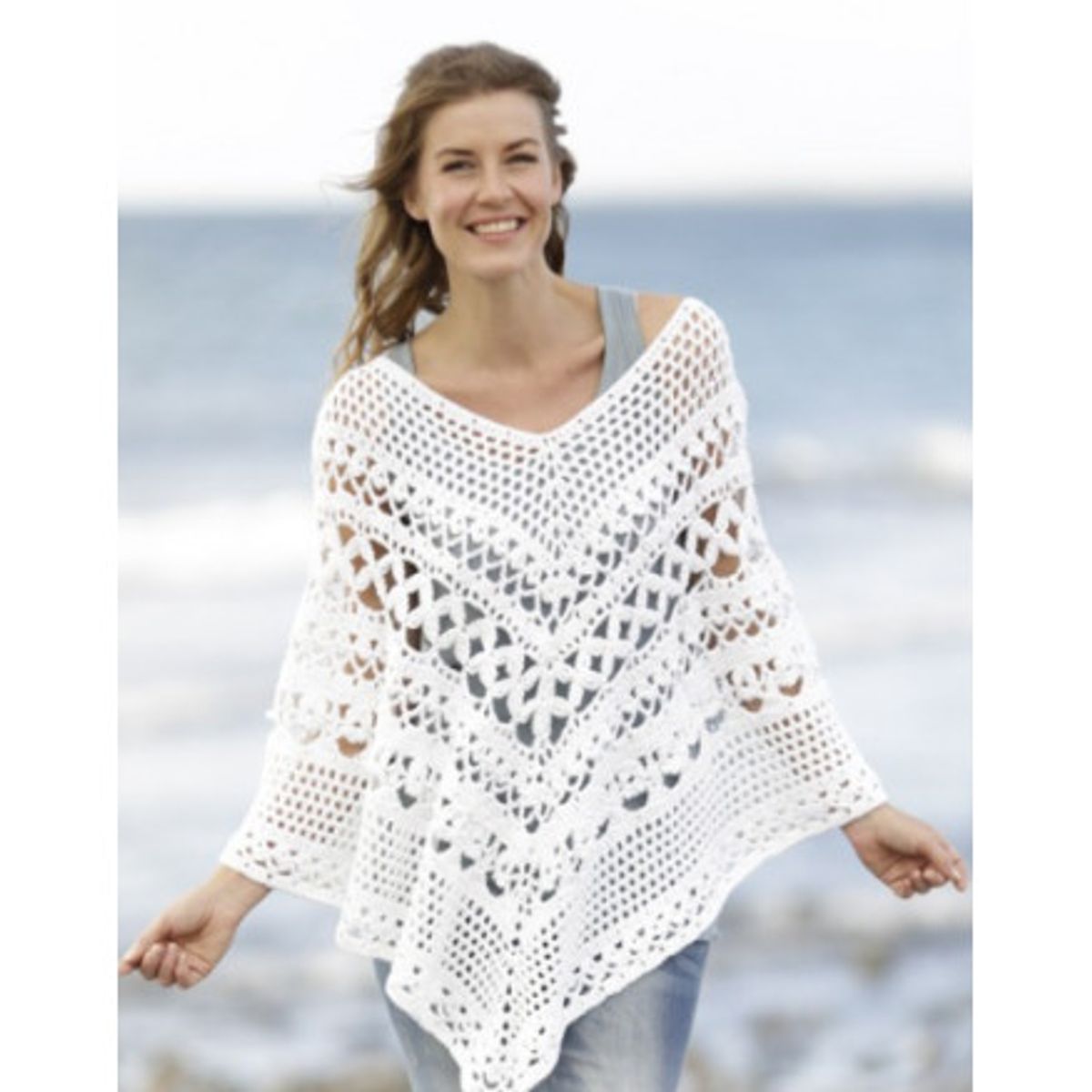 Light's Embrace by DROPS Design - Poncho Hækleopskrift str. S/M - XXL/ - Large / X-Large