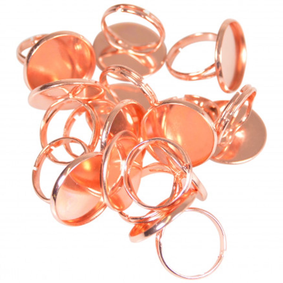 Infinity Hearts Fingerring DIY Jern Rose Gold 20mm - 10 stk