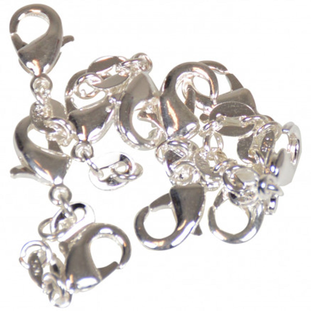 Infinity Hearts Karabinhage Metal Sølv 5x10mm - 10 stk