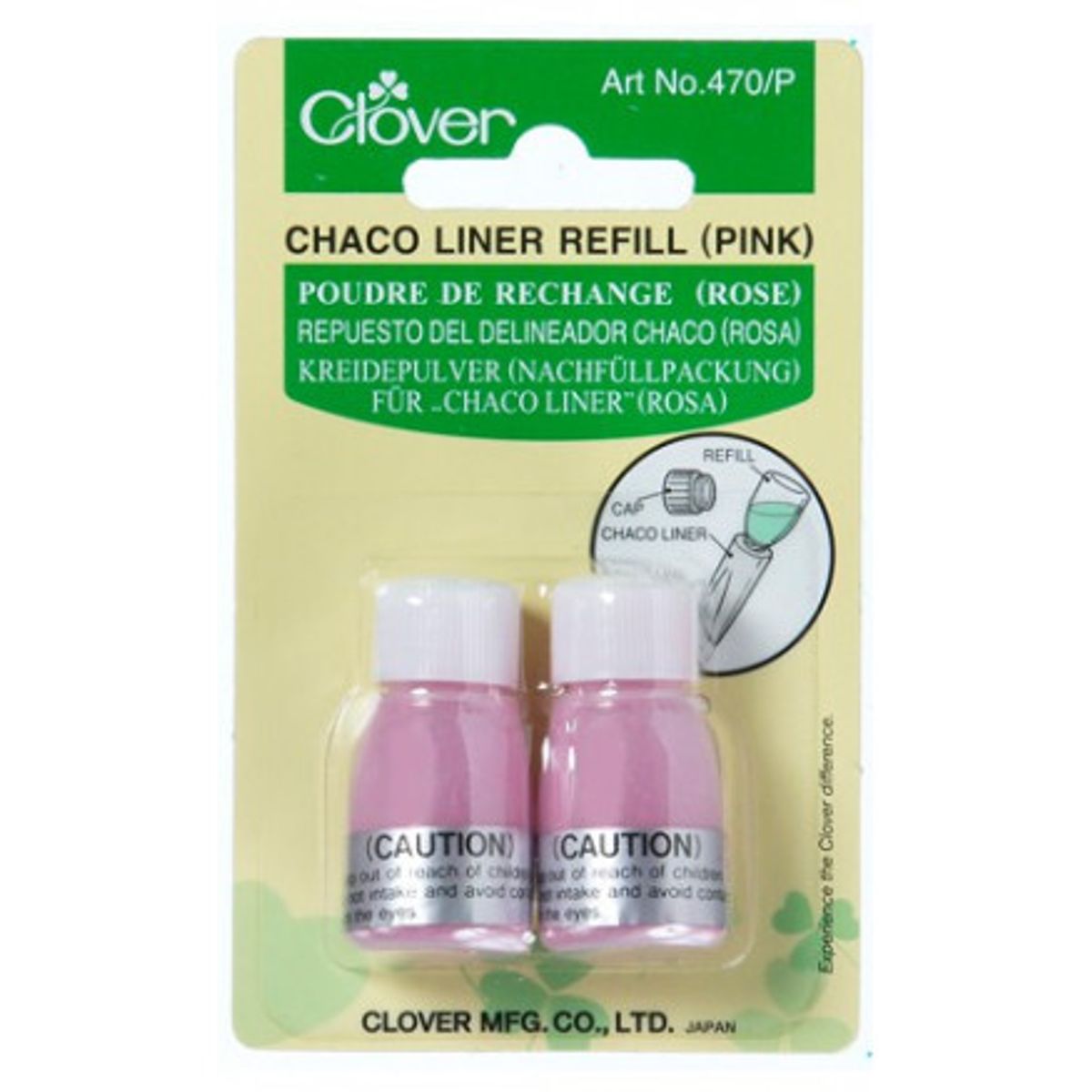 Clover Skrædderkridt Liner Refil Pink - 2 stk