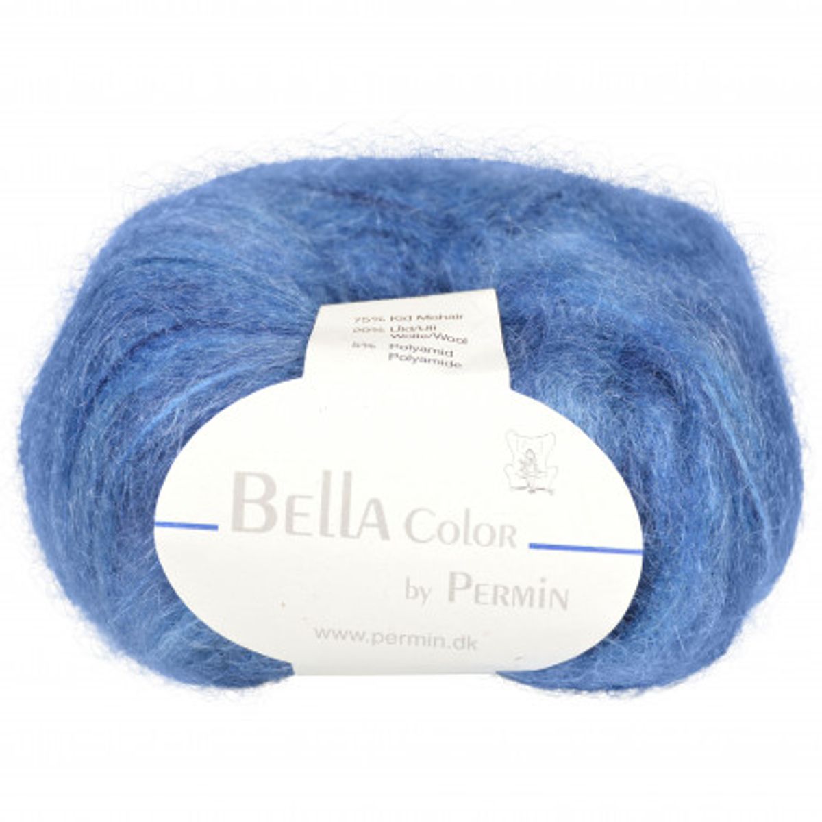 Permin Bella Mohair Unicolour Garn 56 Blå