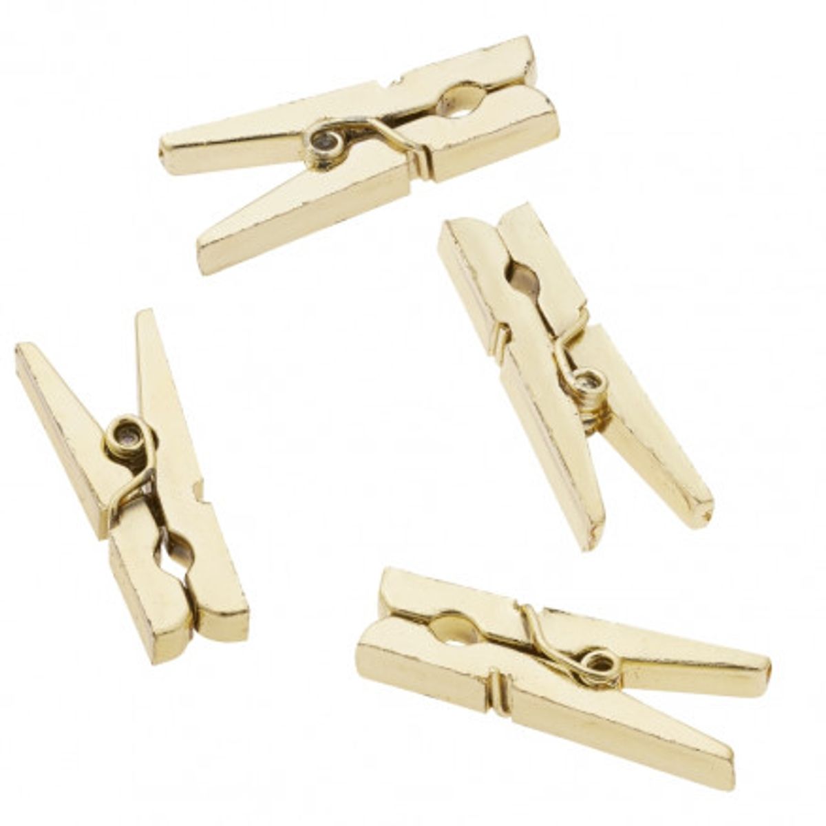 Mini Klemmer Træ Guld 3cm - 12 stk