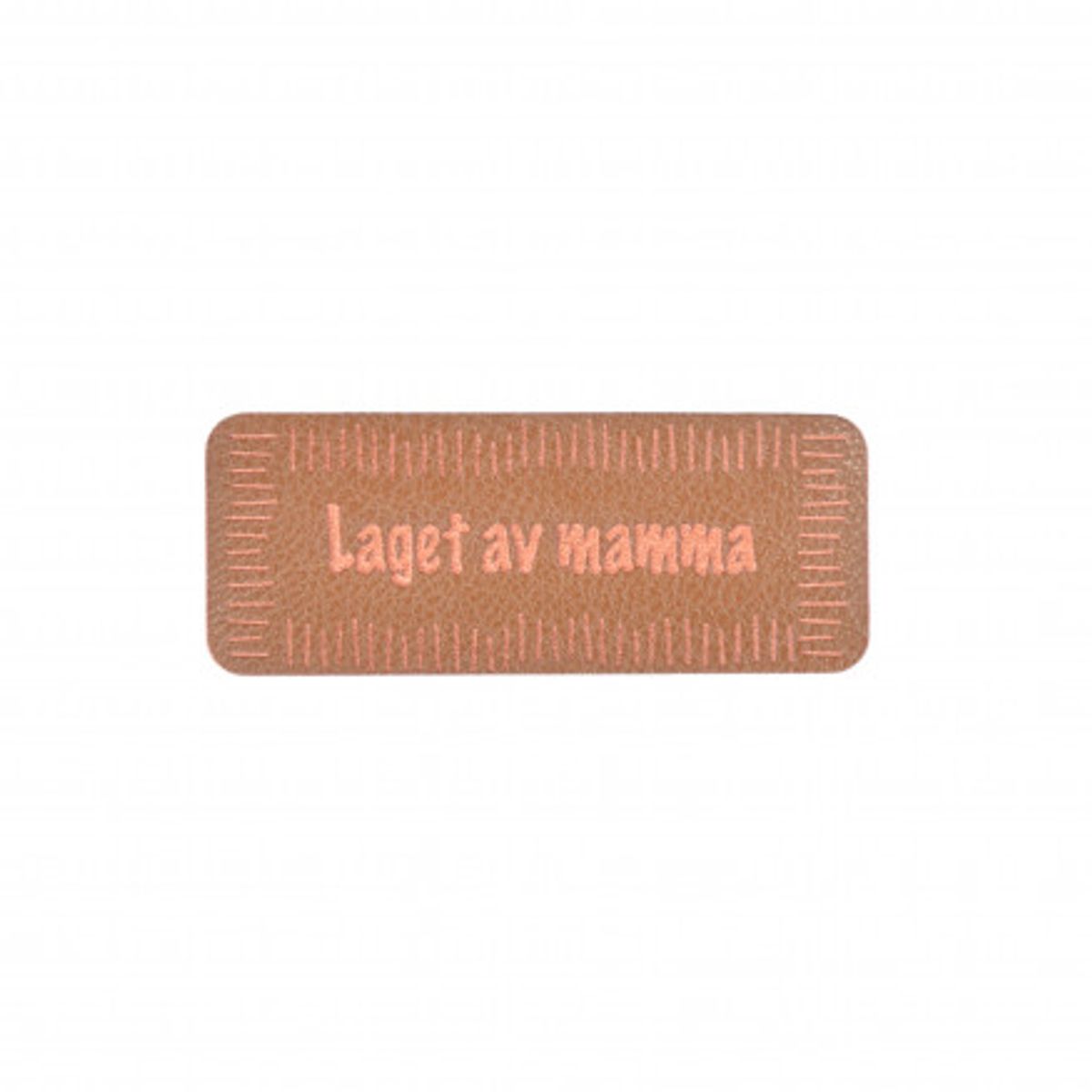 Norsk Label Laget av Mamma Imiteret læder Brun 5x2cm - 1 stk