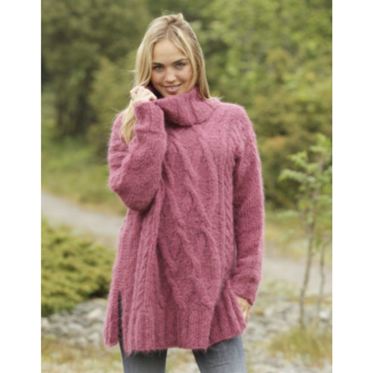 Warm Wine by DROPS Design - Bluse Strikkeopskrift str. S - XXXL - Large