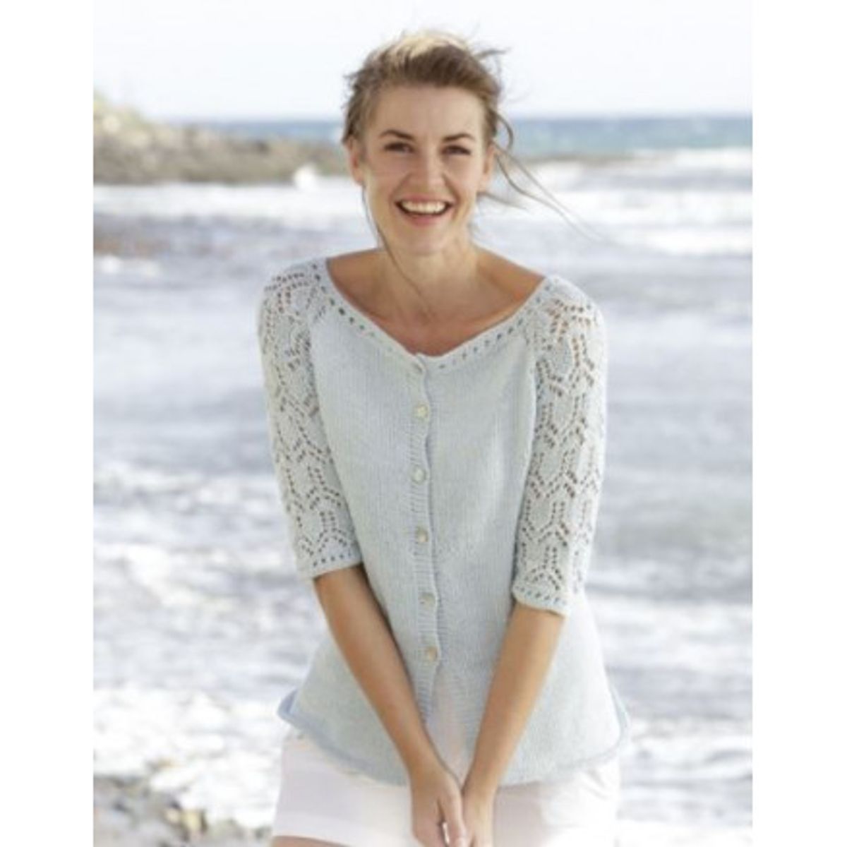 Sea Nymph Cardigan by DROPS Design - Jakke Strikkeopskrift str. S - XX - Medium