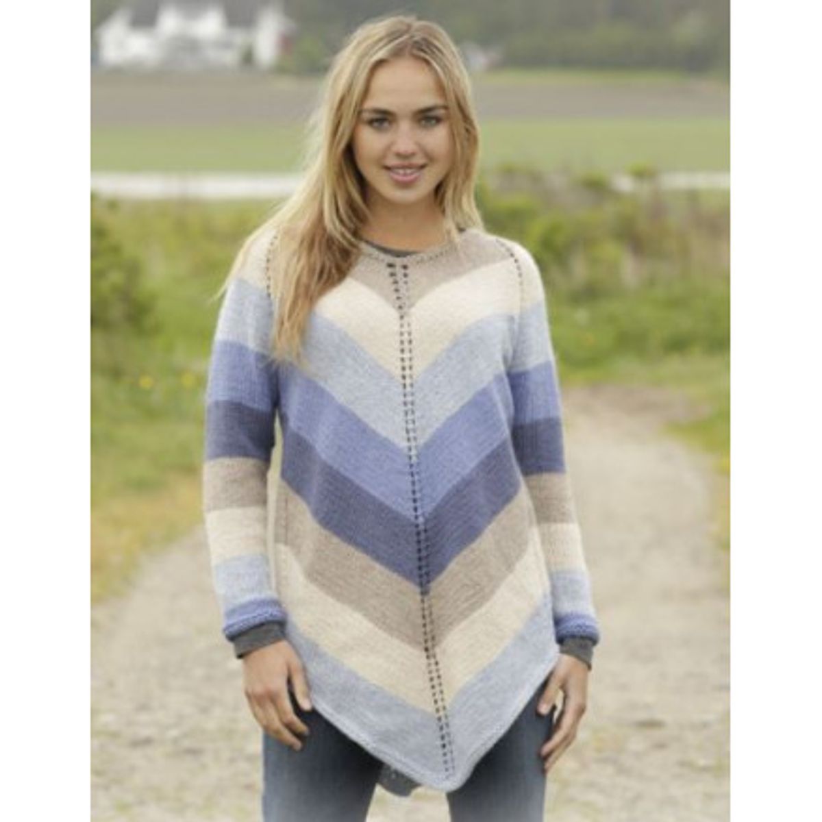 Ocean Stripes by DROPS Design - Tunika Strikkeopskrift str. S - XXXL - Medium