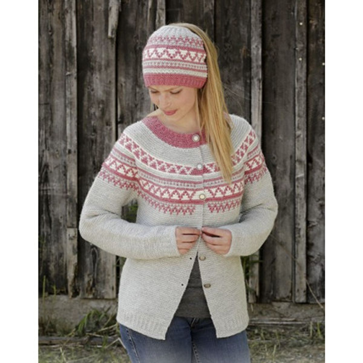 Hint of Heather by DROPS Design - Jakke Strikkeopskift str. S - XXXL - X-Large