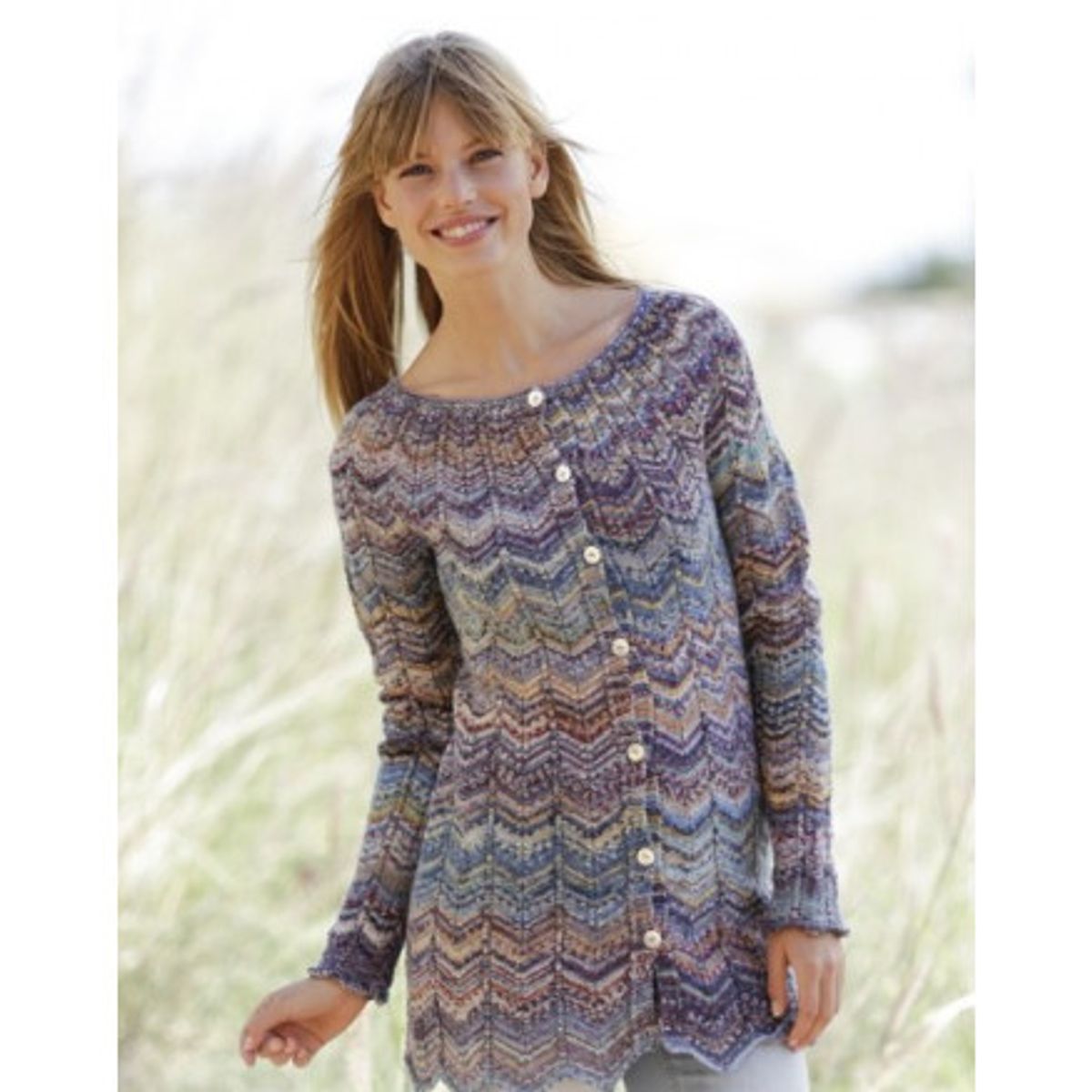 At Sundown Cardigan by DROPS Design - Jakke Strikkeopskrift str. S/M - - Small/Medium