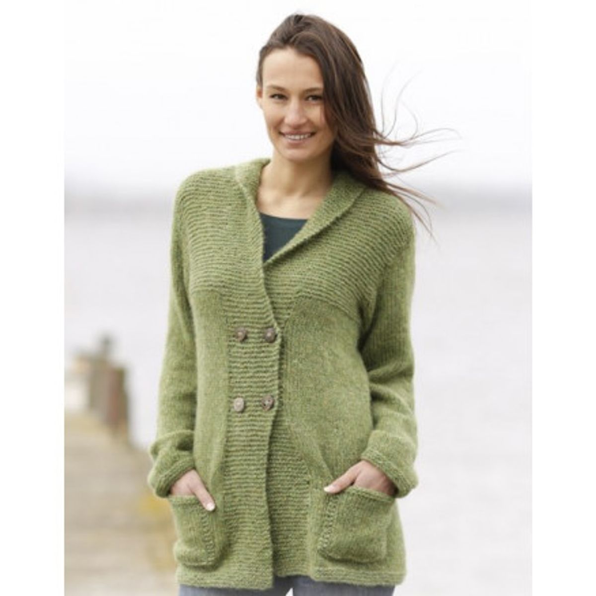 Autumn Forest Jacket by DROPS Design - Jakke Strikkeopskrift str. S - - X-Large