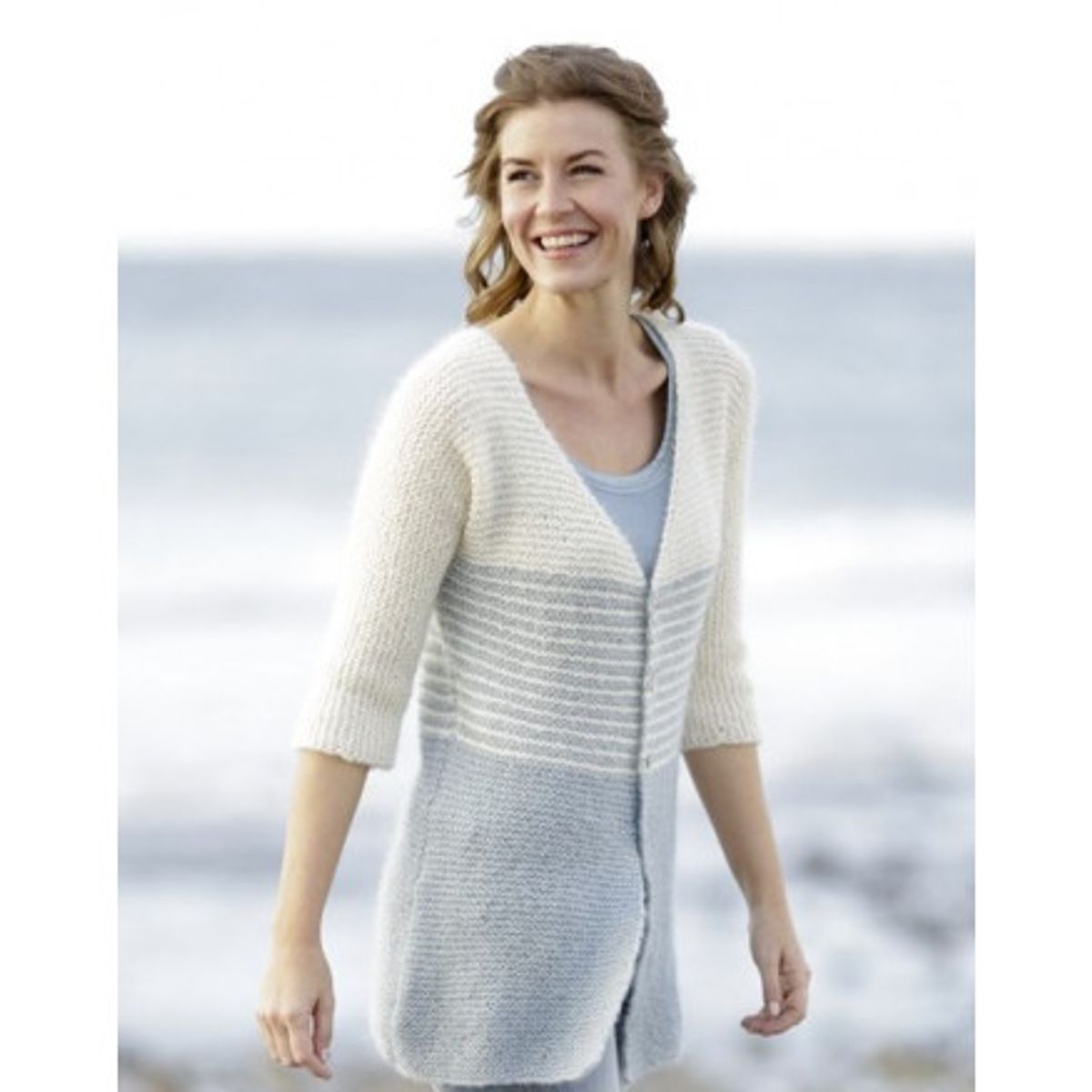 Irish Sea Cardigan by DROPS Design - Jakke Strikkeopskrift str. S - XX - X-Large