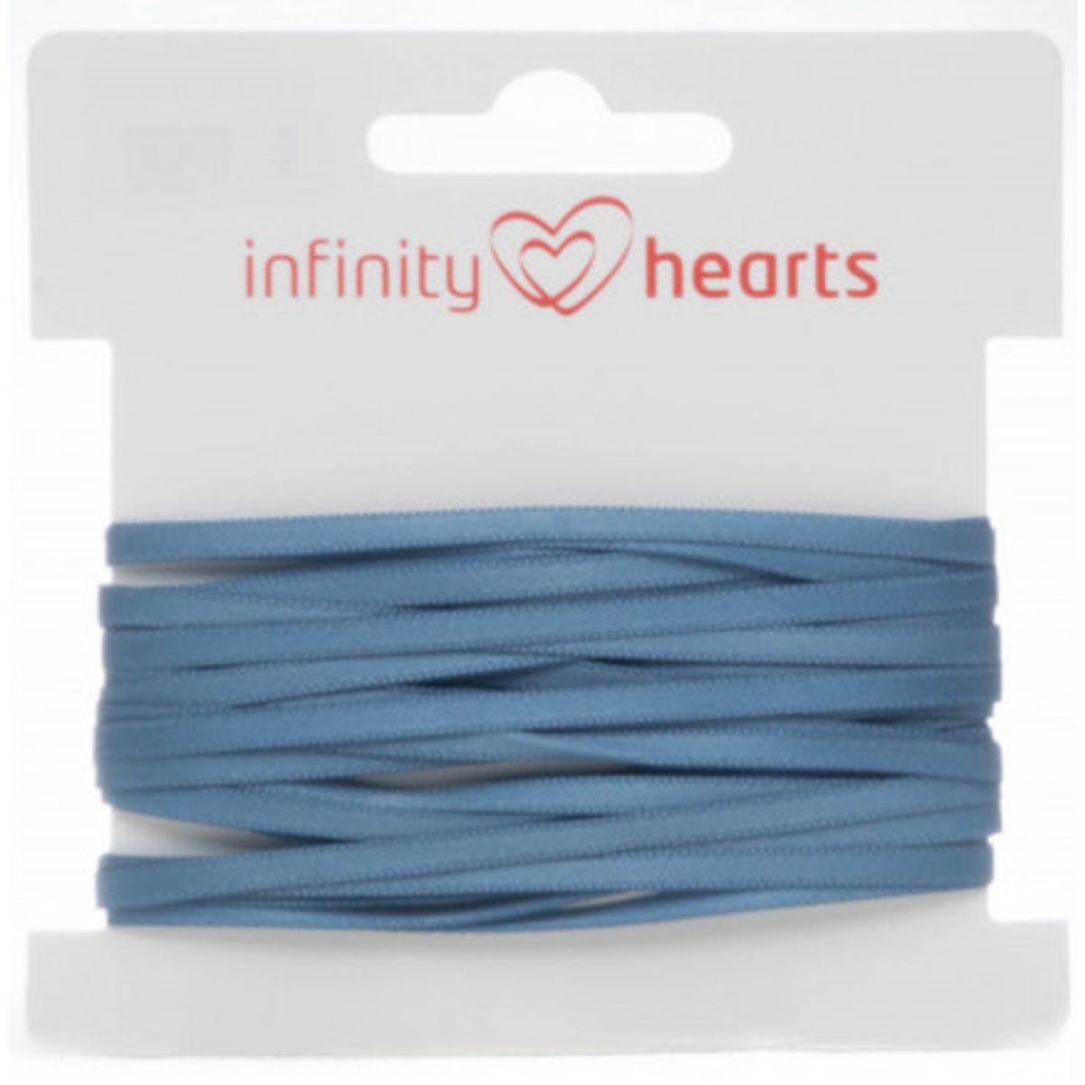 Infinity Hearts Satinbånd Dobbeltsidet 3mm 338 Blå - 5m