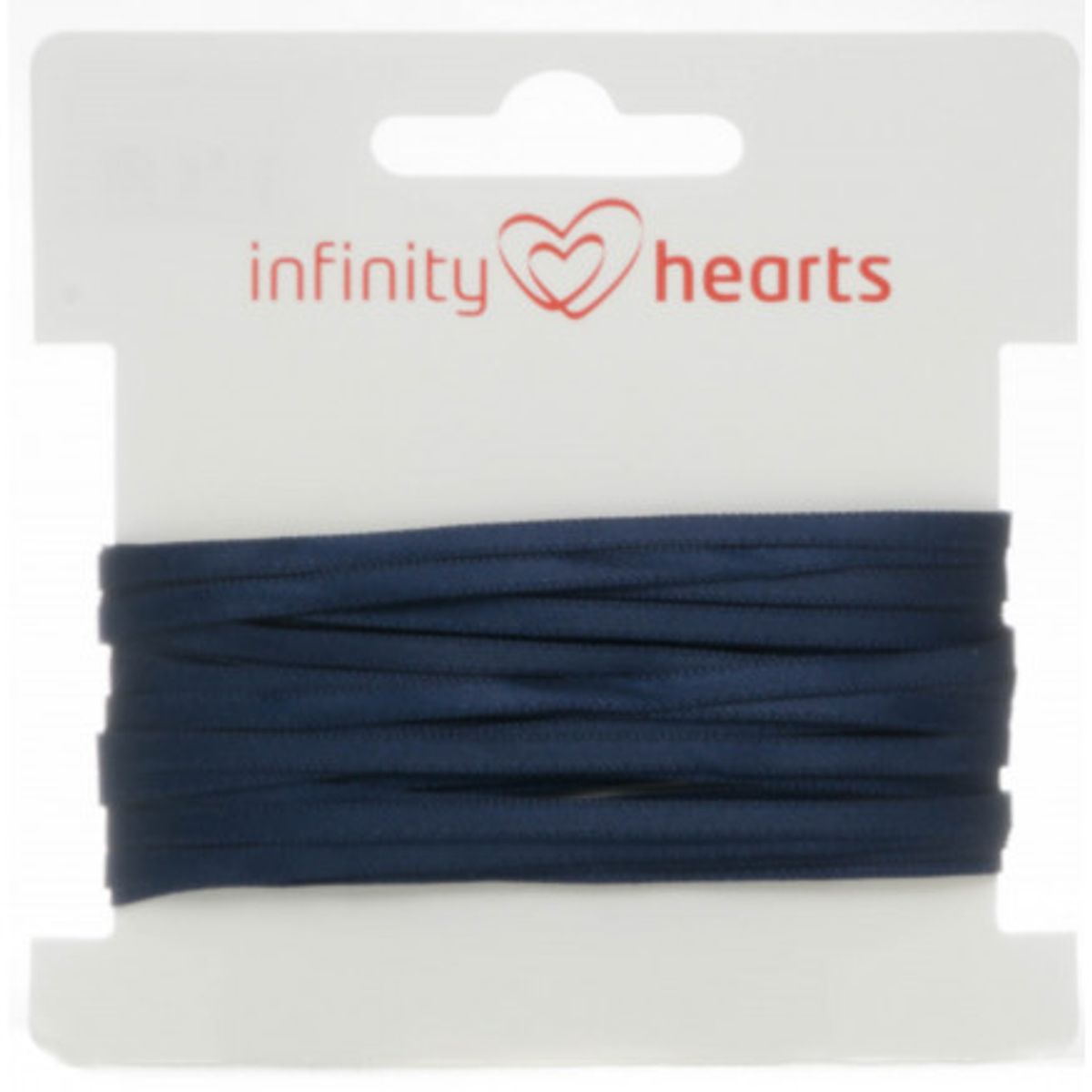 Infinity Hearts Satinbånd Dobbeltsidet 3mm 370 Marine - 5m