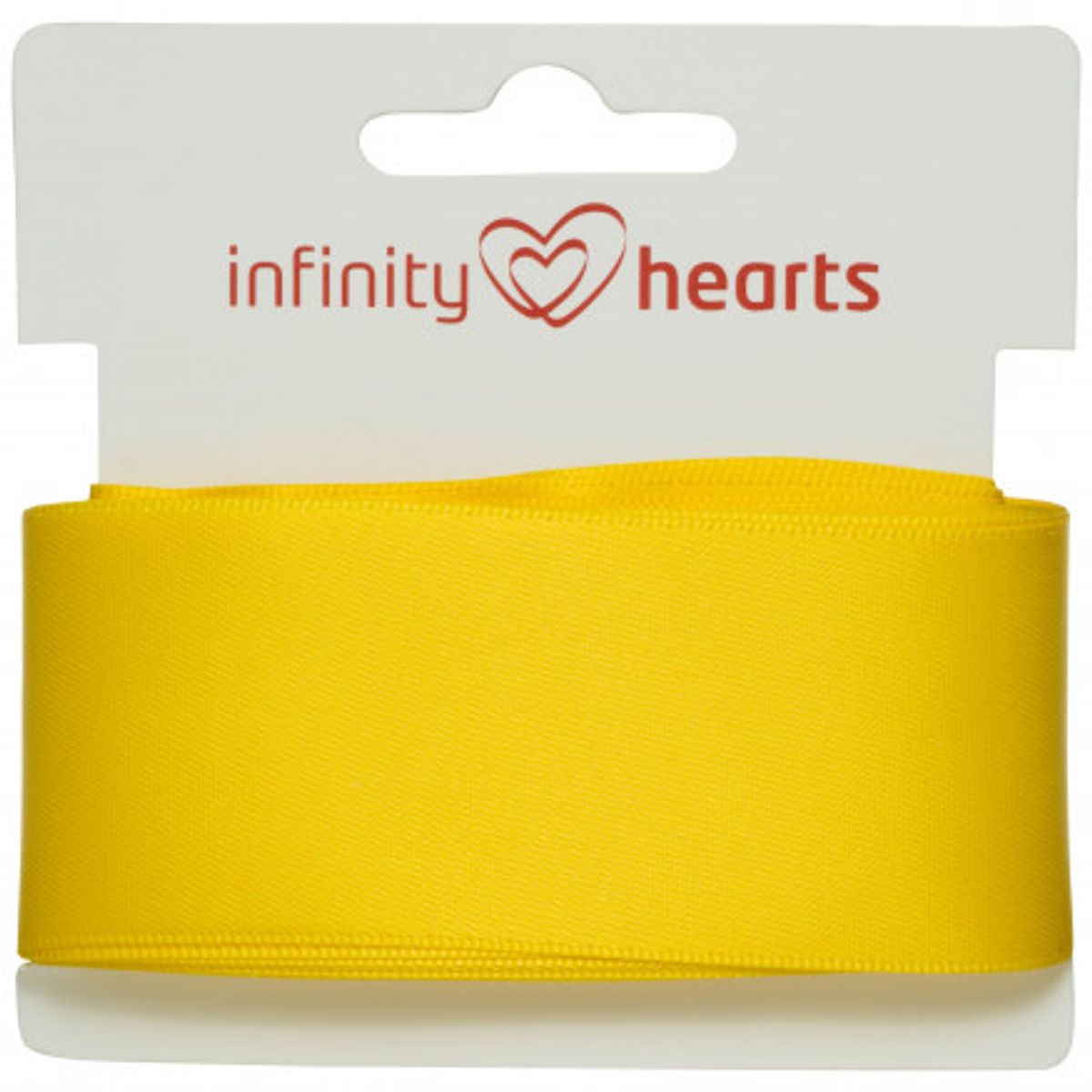 Infinity Hearts Satinbånd Dobbeltsidet 38mm 645 Gul - 5m