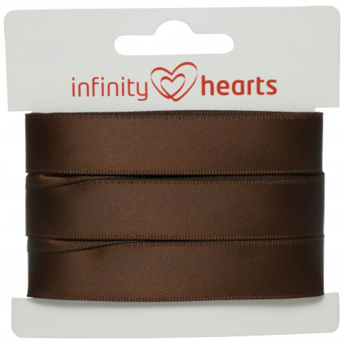 Infinity Hearts Satinbånd Dobbeltsidet 15mm 850 Brun - 5m