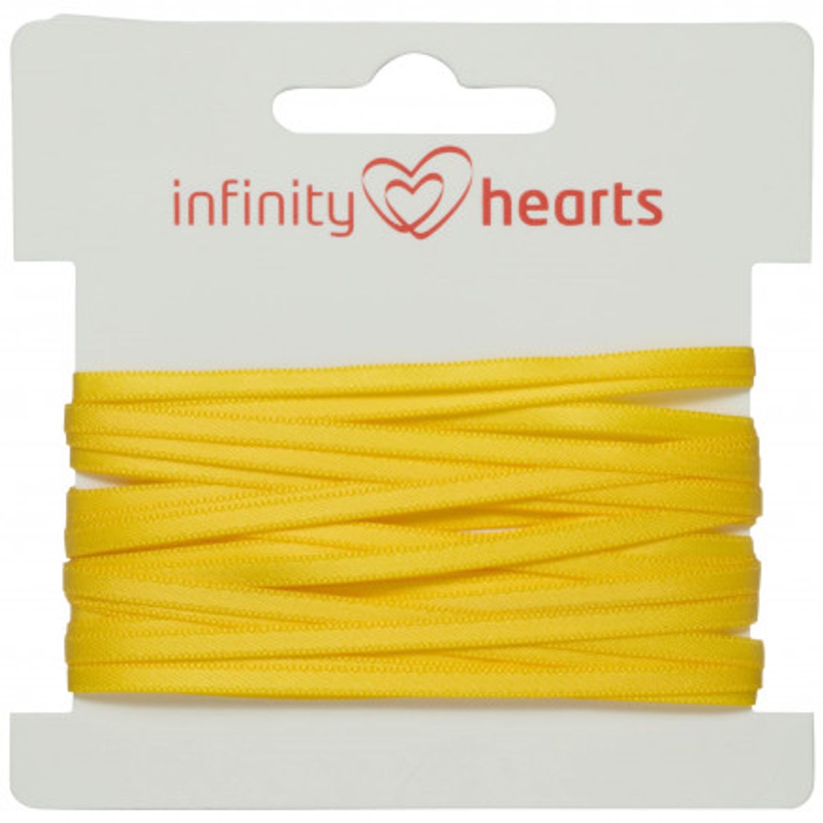 Infinity Hearts Satinbånd Dobbeltsidet 3mm 645 Gul - 5m