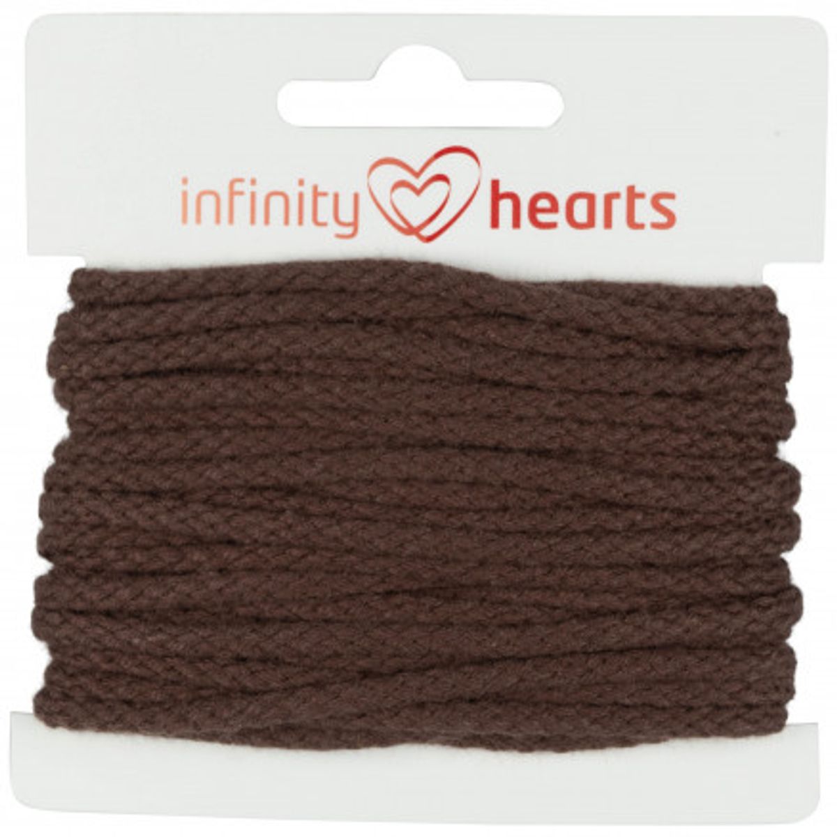 Infinity Hearts Anoraksnor Bomuld rund 3mm 880 Mørk Brun - 5m