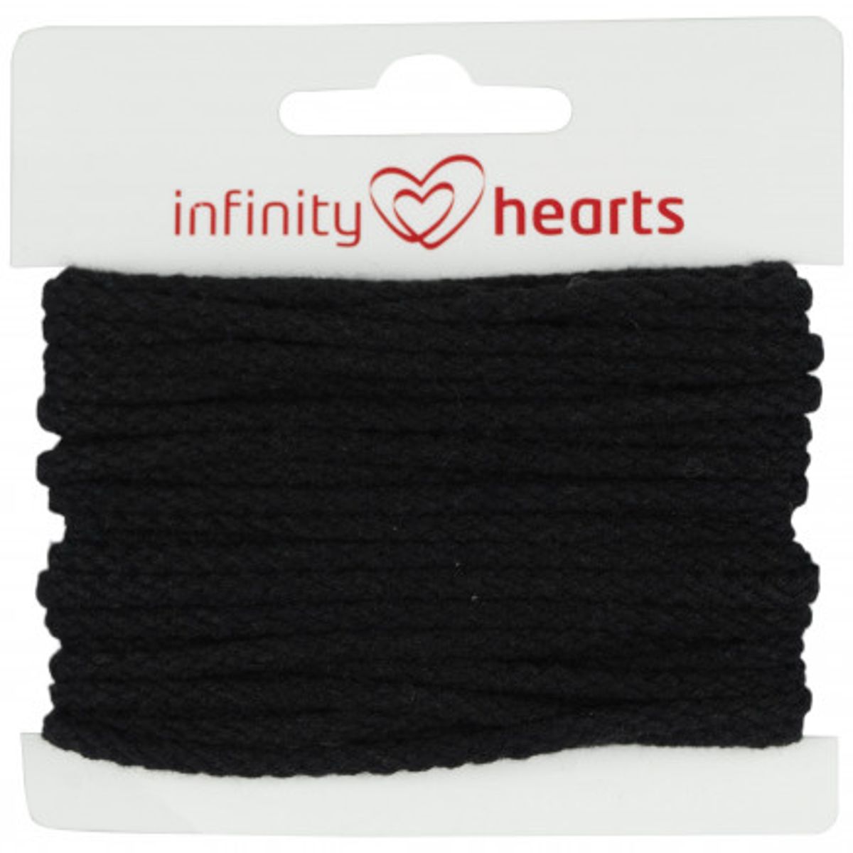 Infinity Hearts Anoraksnor Bomuld rund 3mm 990 Sort - 5m