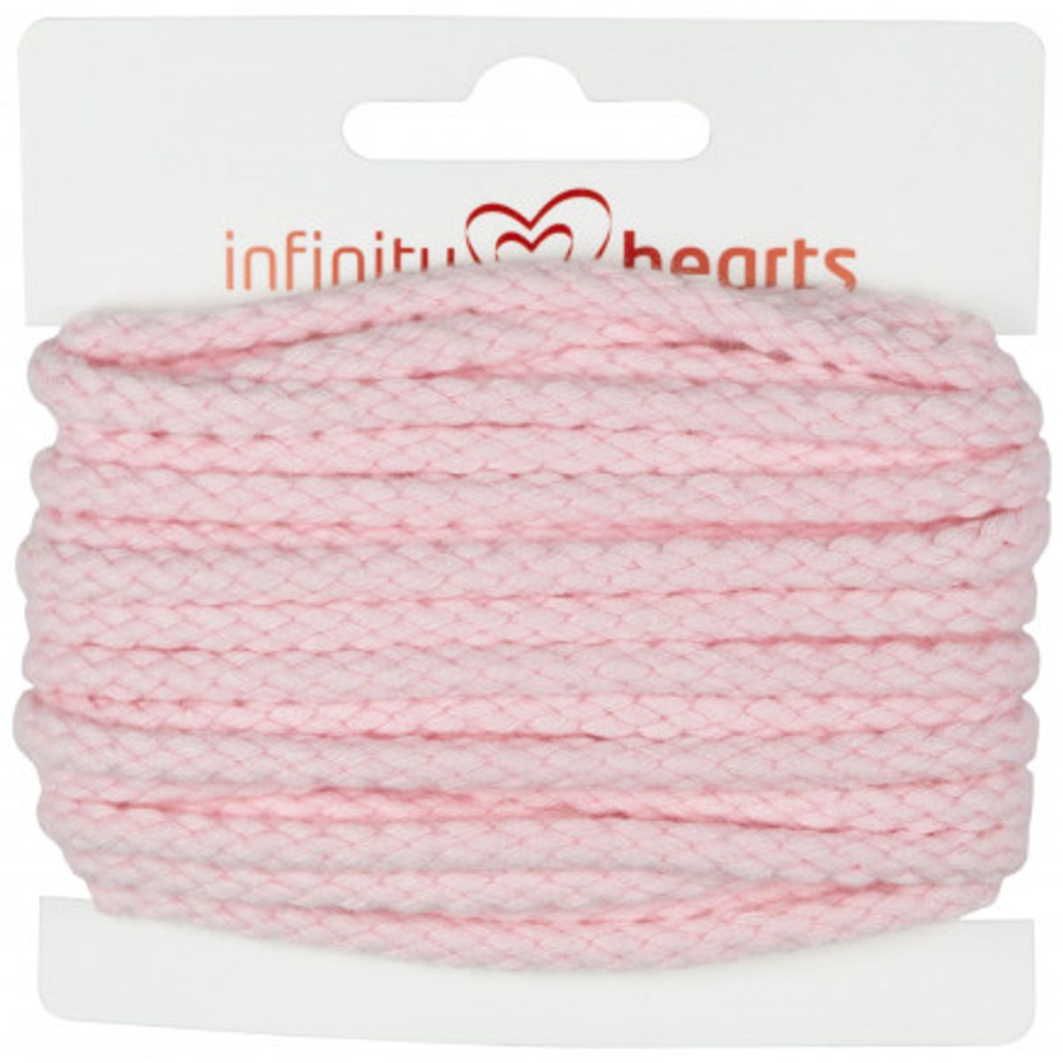 Infinity Hearts Anoraksnor Bomuld rund 5mm 500 Lys rød - 5m