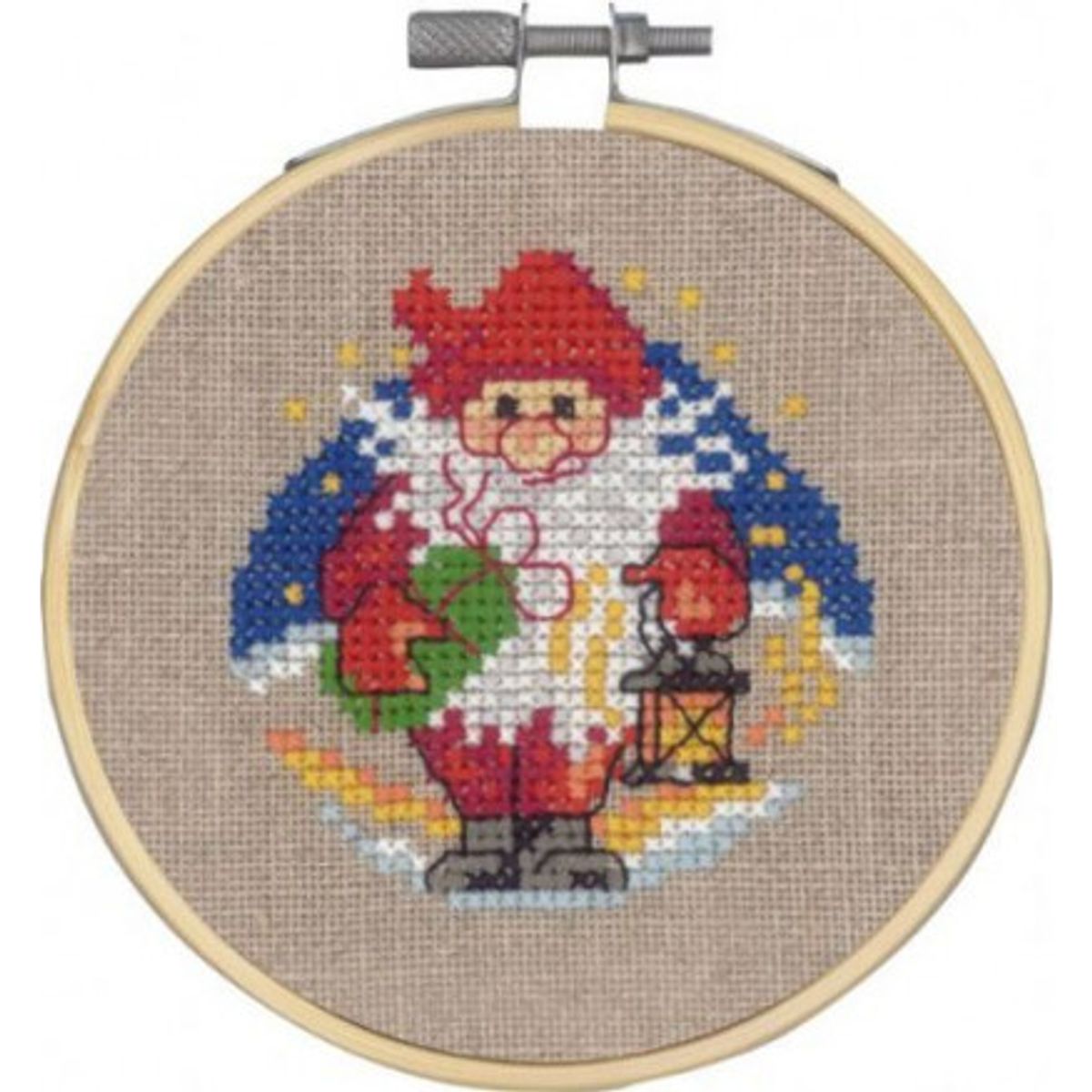 Permin Broderikit Nisse m/lygte Ø10cm