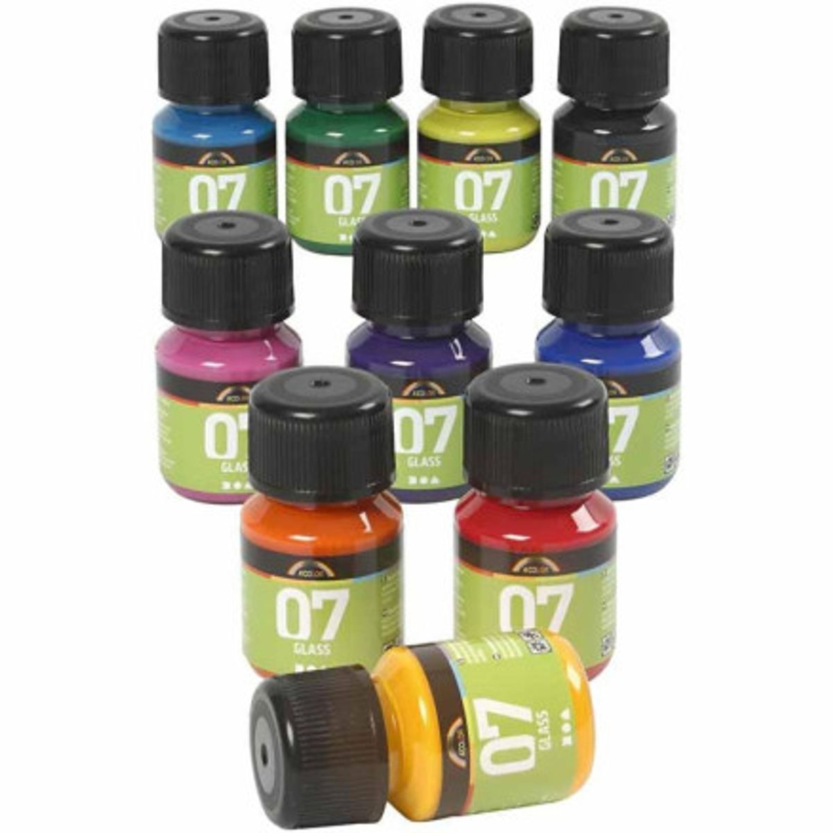 A-Color Glass, ass. farver, 30 ml/ 10 pk.