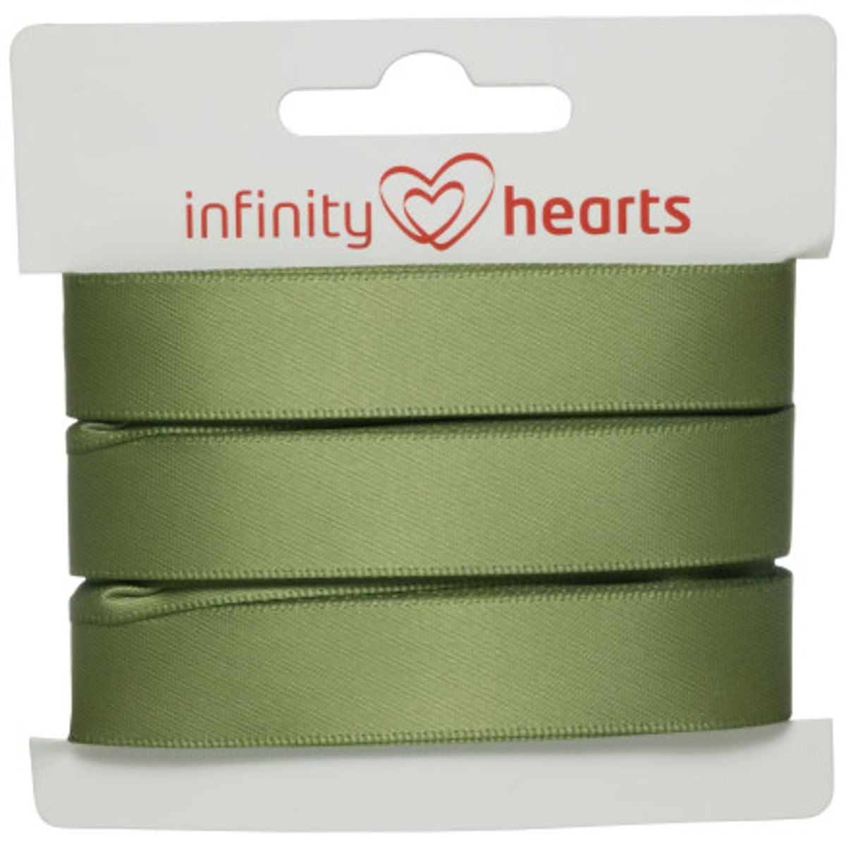 Infinity Hearts Satinbånd Dobbeltsidet 15mm 563 Støvet Grøn - 5m