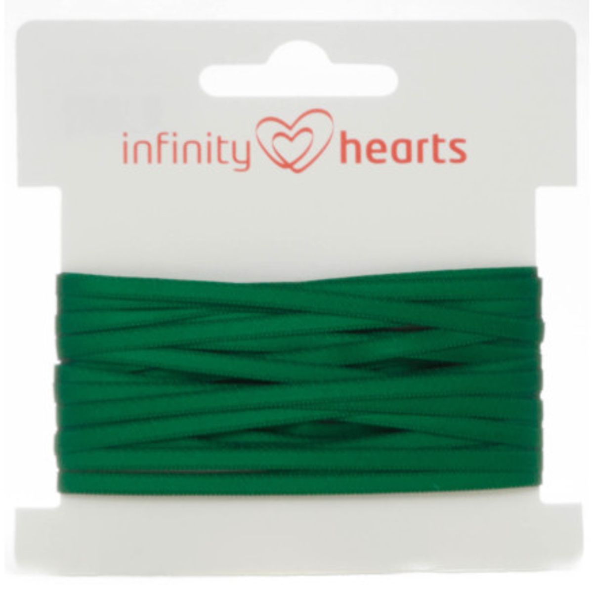 Infinity Hearts Satinbånd Dobbeltsidet 3mm 587 Mørk Grøn - 5m